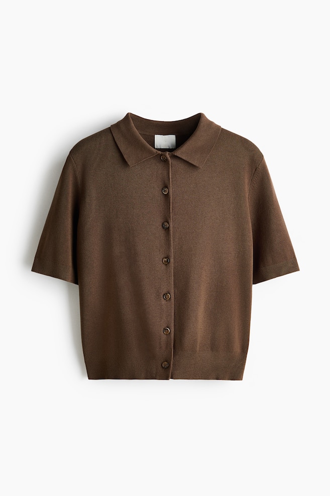 Gilet avec col - Marron foncé/Bordeaux/Crème/Marron foncé/Noir - 1