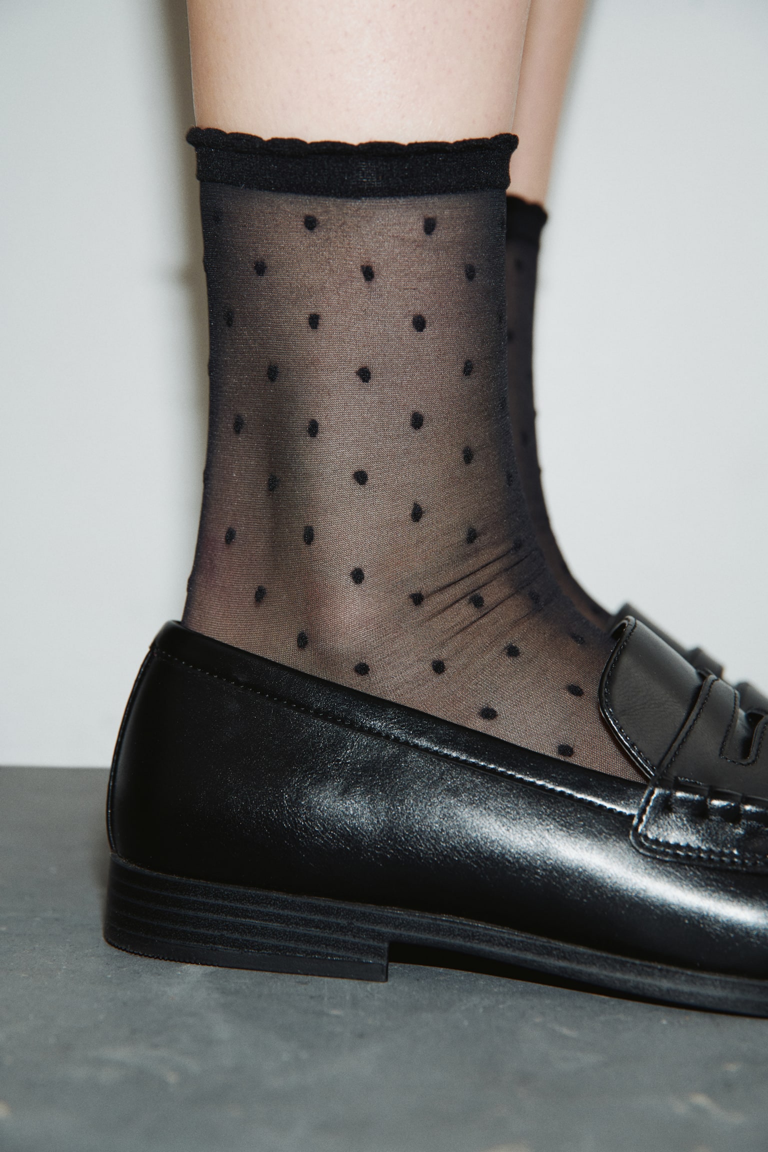 Skarpety w kropki - Czarny/Kropki - 5