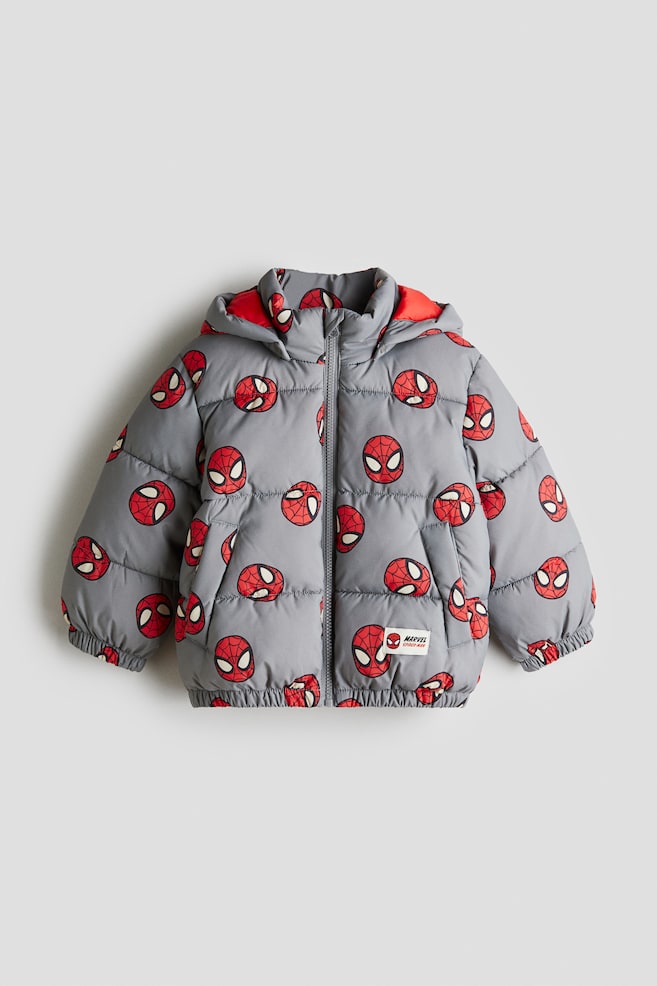 Water-repellent puffer jacket - Grey/Spider-Man/Khaki green/Minecraft/Dark blue/Marvel Comics/Dark grey/Pokémon - 1