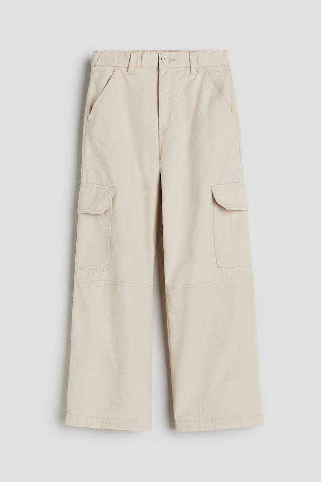 Weite Cargohose - Hellbeige - 1