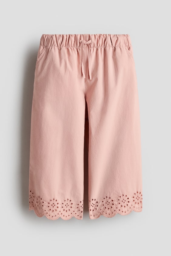 Детские брюки H&M Cotton Pants with Eyelet Embroidery