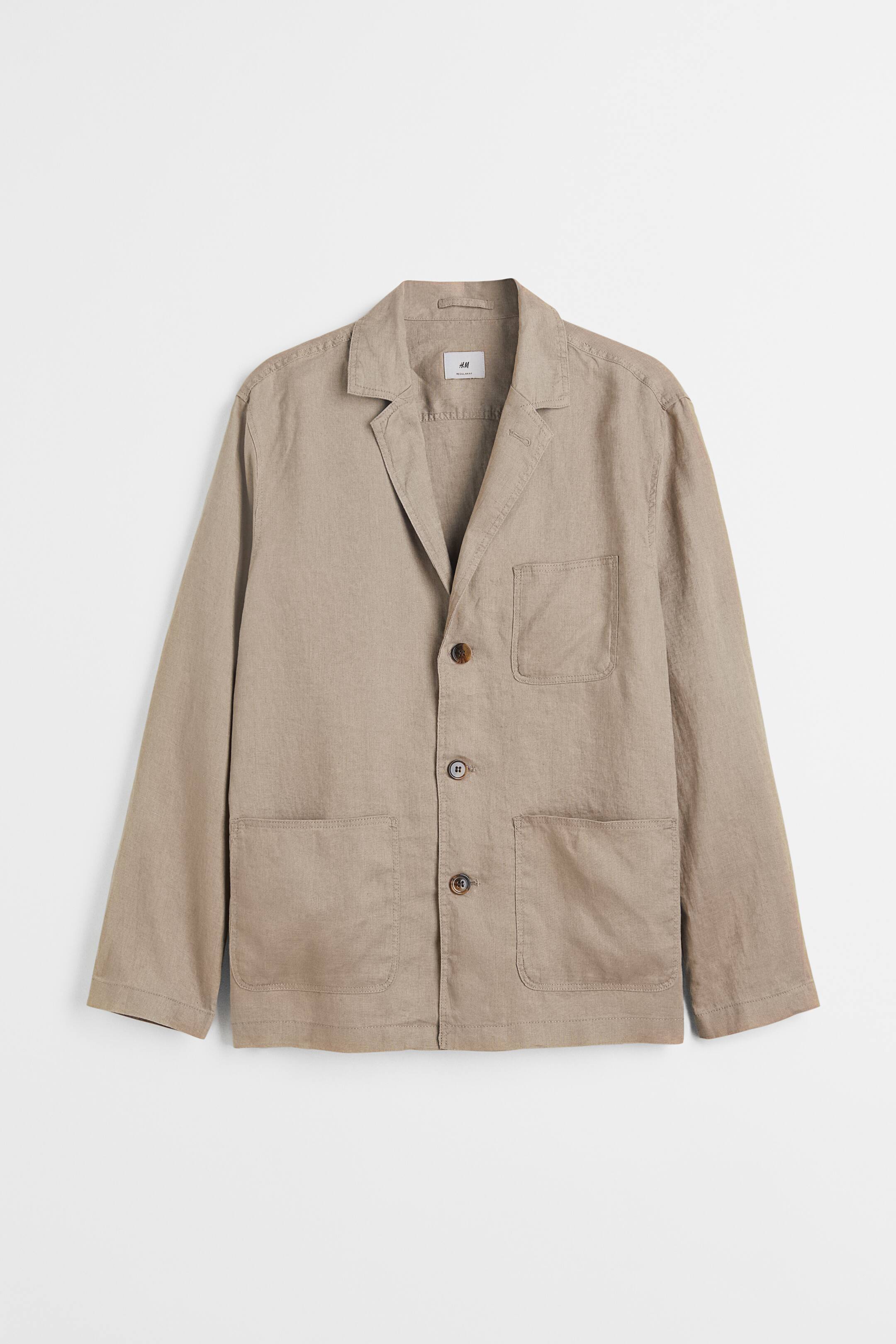 View larger image: Regular Fit Unconstructed linen jacket - Beige - Men | H&M 1