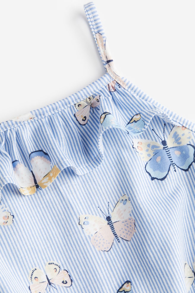 Frill-trimmed patterned jumpsuit - Blue/Butterflies/Light pink/Seashells/Black/Spotted - 3