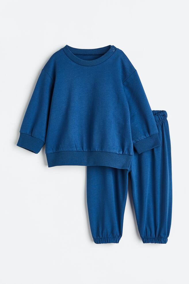 2-piece sweatshirt set - Dark blue/Orange