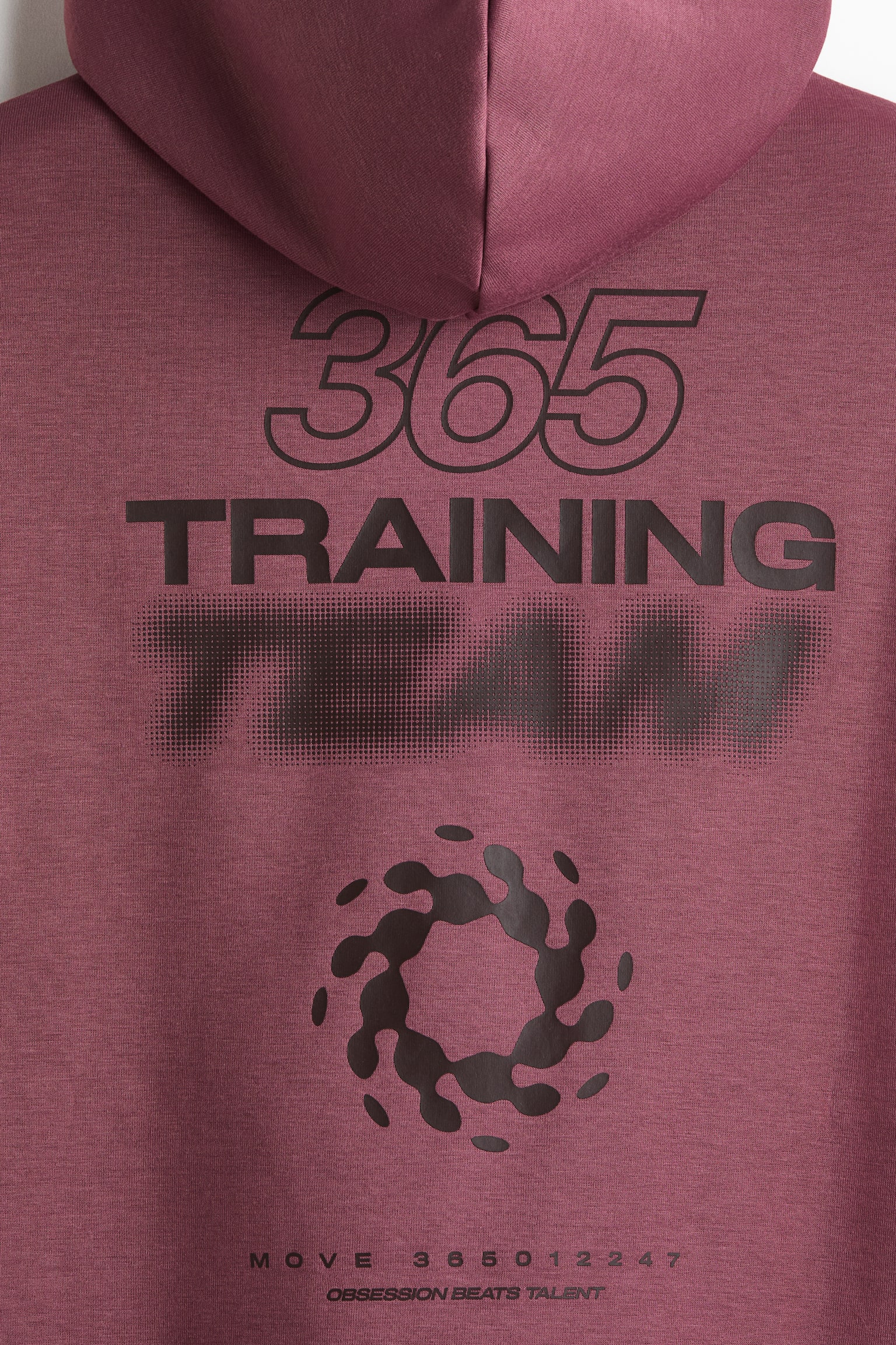 Oversized Fit Sport hoodie with DryMove™ - Dark pink/Beige/Patterned - 7