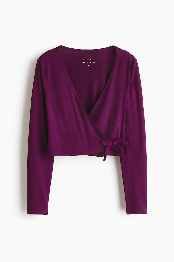 Детские топы H&M Wrap-Front Sports Top with SoftMove™