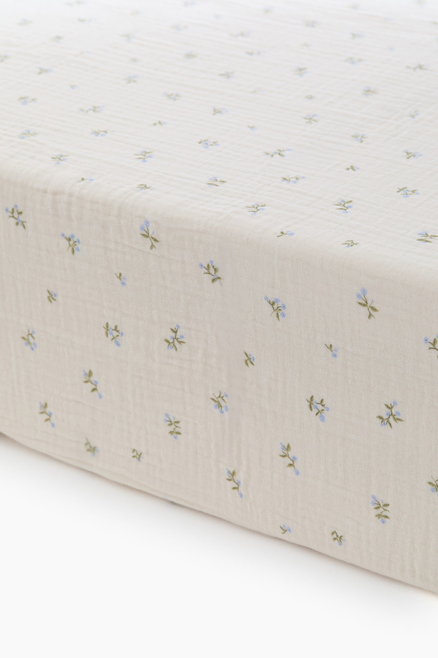 Muslin cot fitted sheet - Cream/Floral/Light pink/Floral/Light mole/Floral - 1