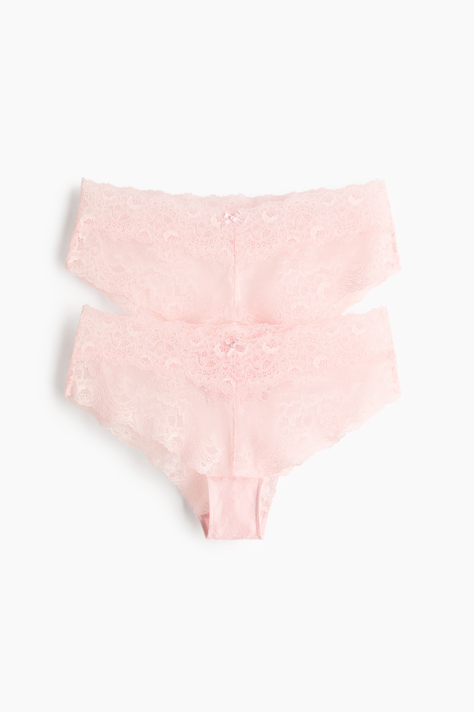 Lot de 2 culottes Hipster en dentelle - Rose clair/Noir/Marron foncé - 1