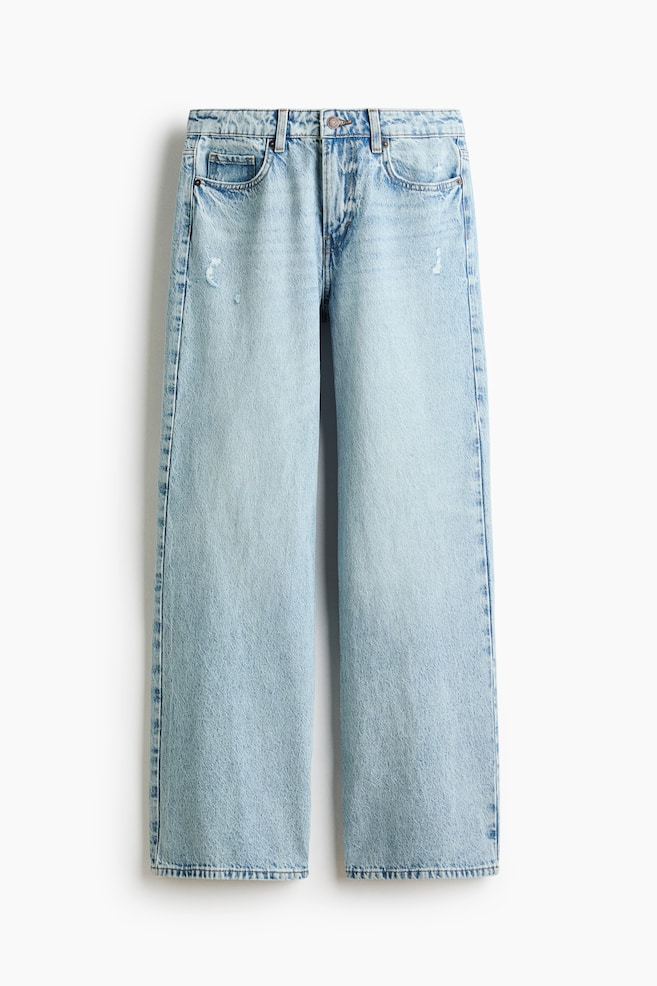 Wide-Leg Regular Waist Jeans - Light denim blue - 1