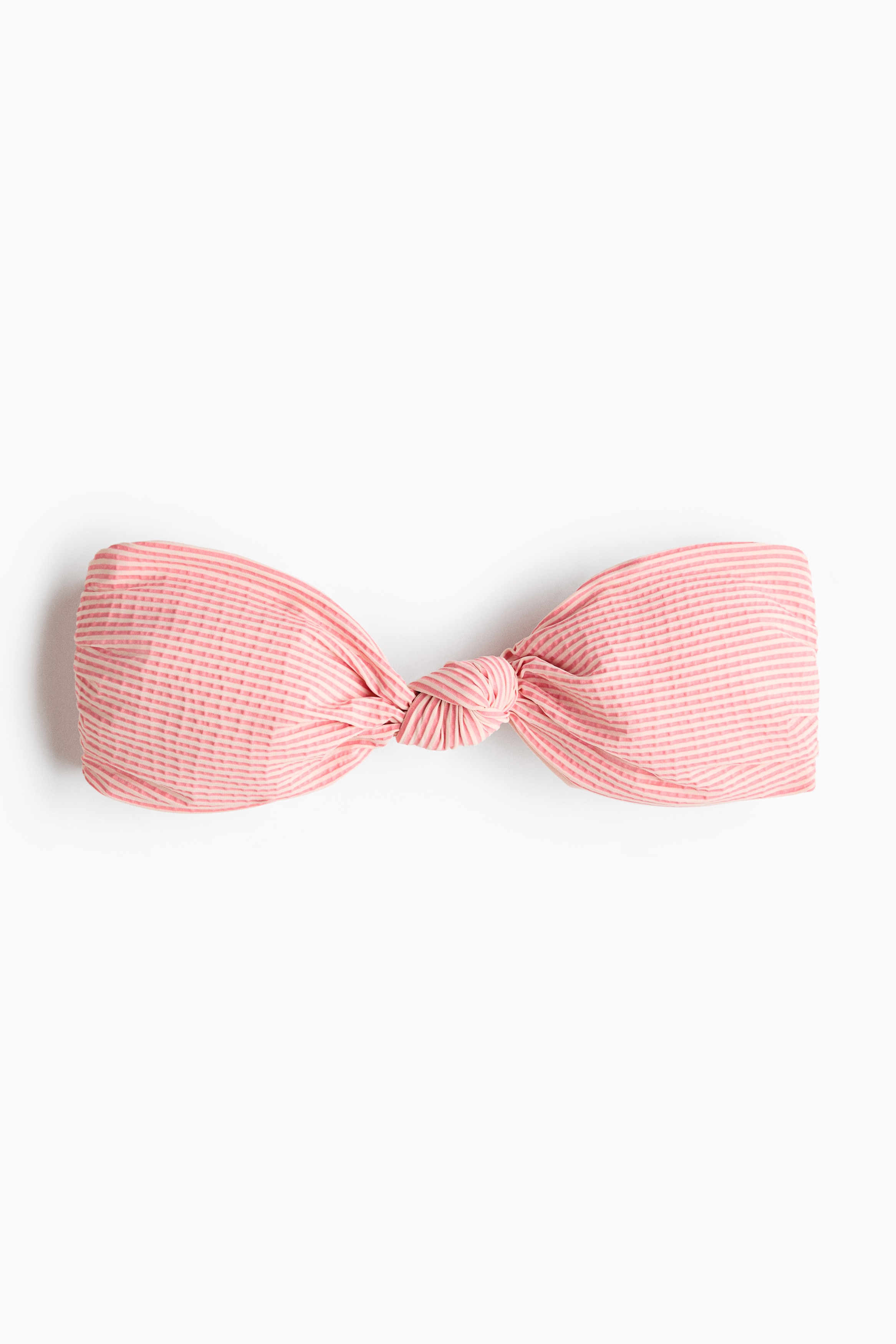 Padded Bandeau Bikini Top - Pink/light beige striped/Orange