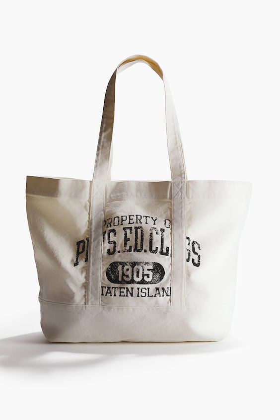 Мужские сумки H&M Printed Canvas Tote Bag