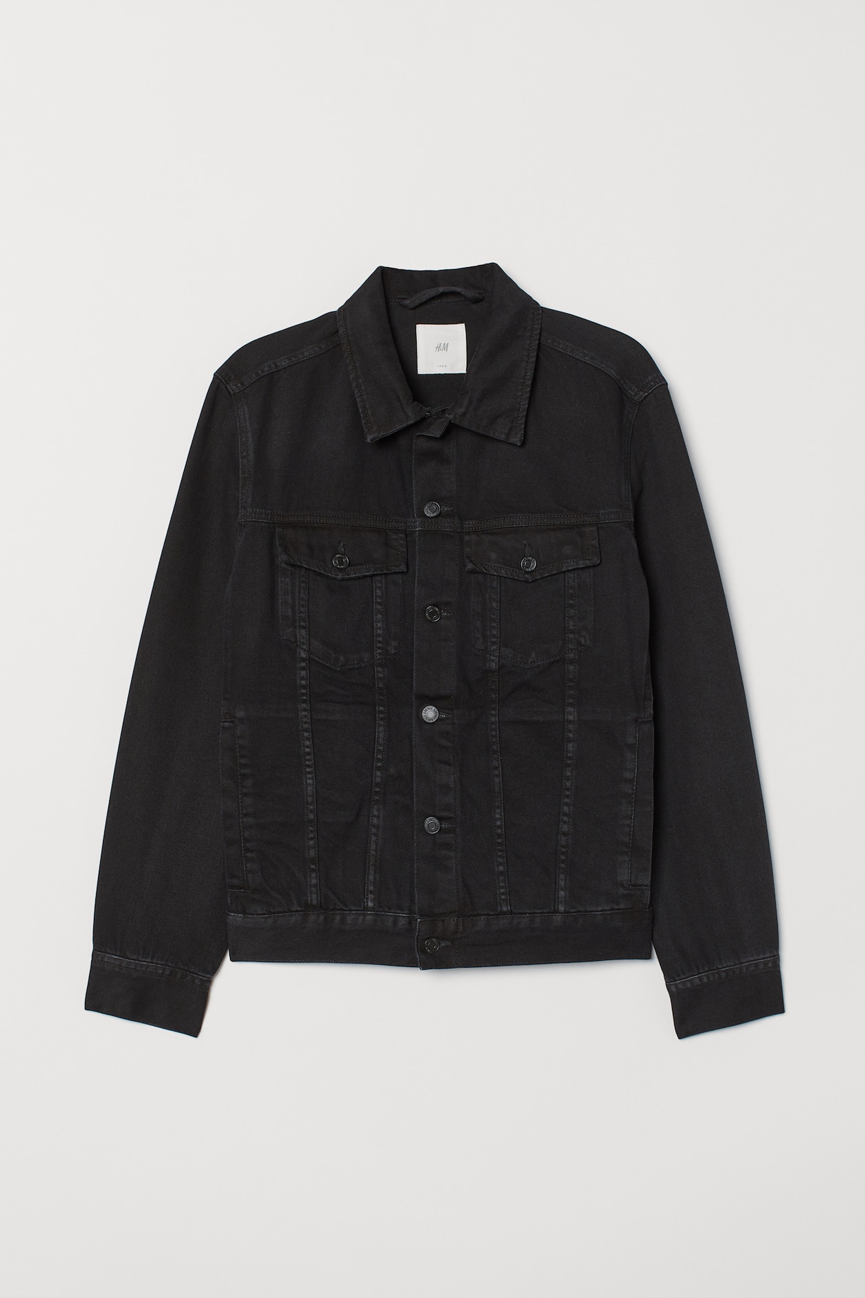 Denim Jacket - Long sleeve - Regular length - Black - Men | H&M US