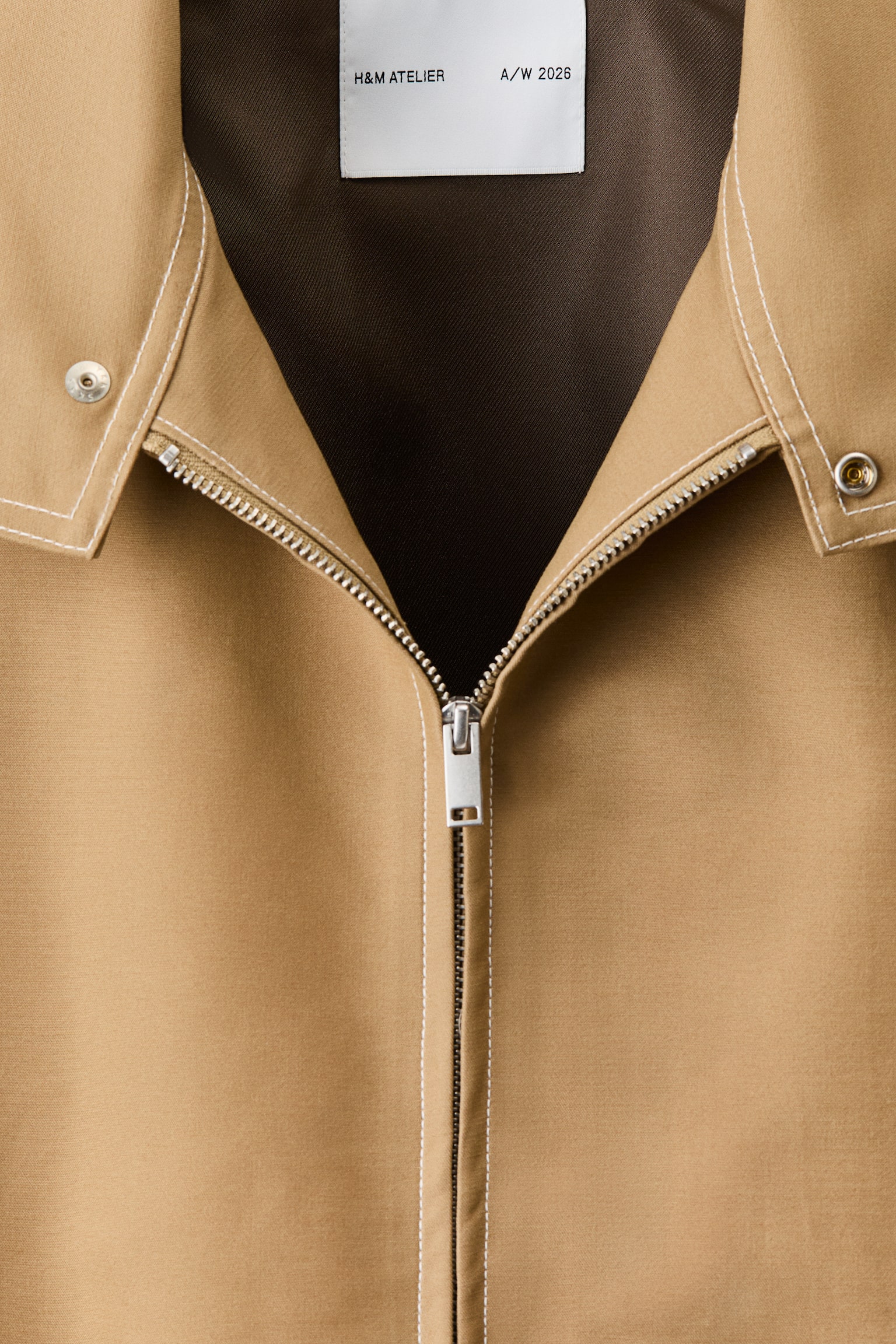 Мужская куртка H&M Cotton Workwear, цвет: Тёмный бежевый — фото 9