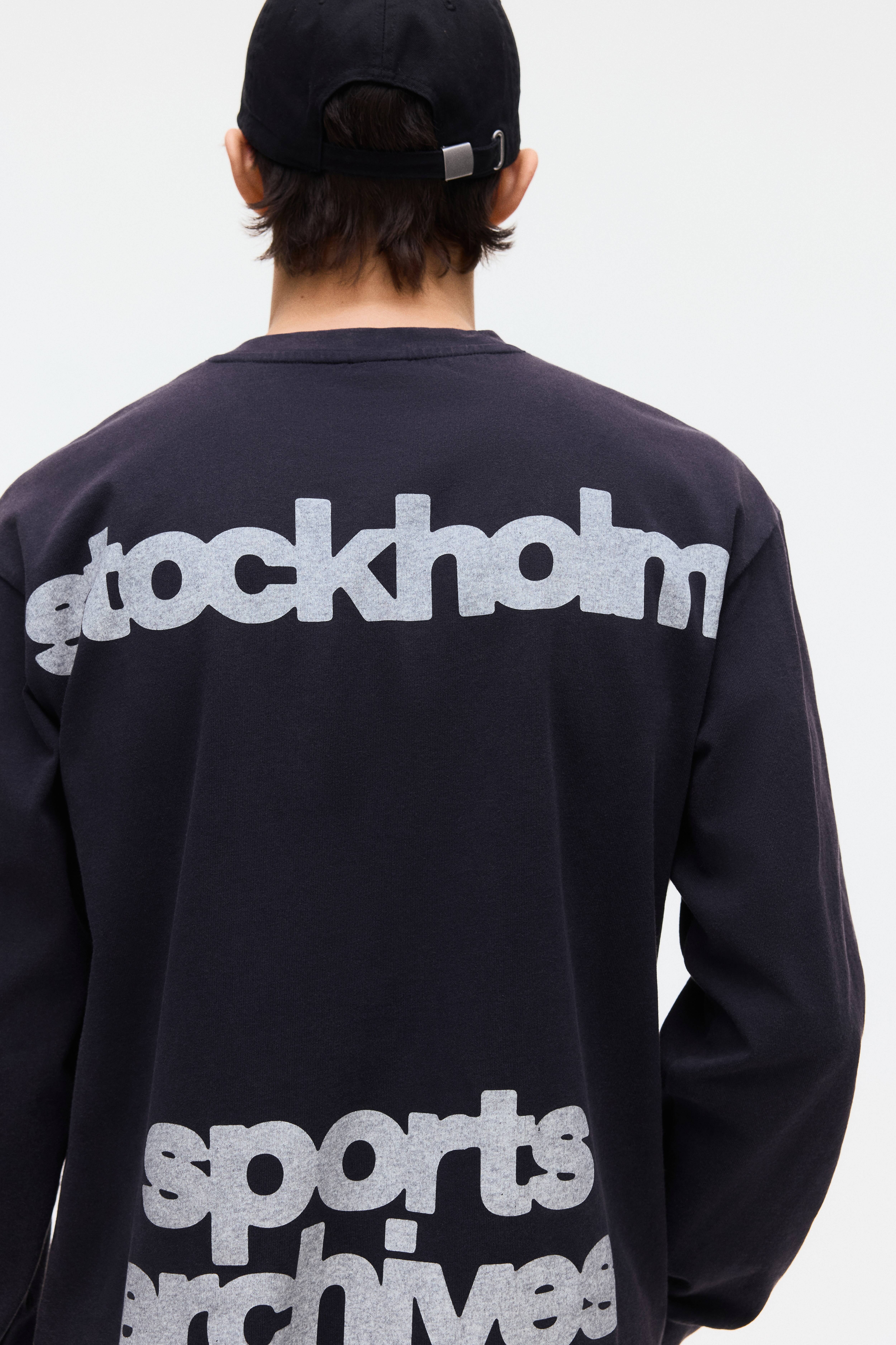 T-shirt imprimé ample avec manches longues