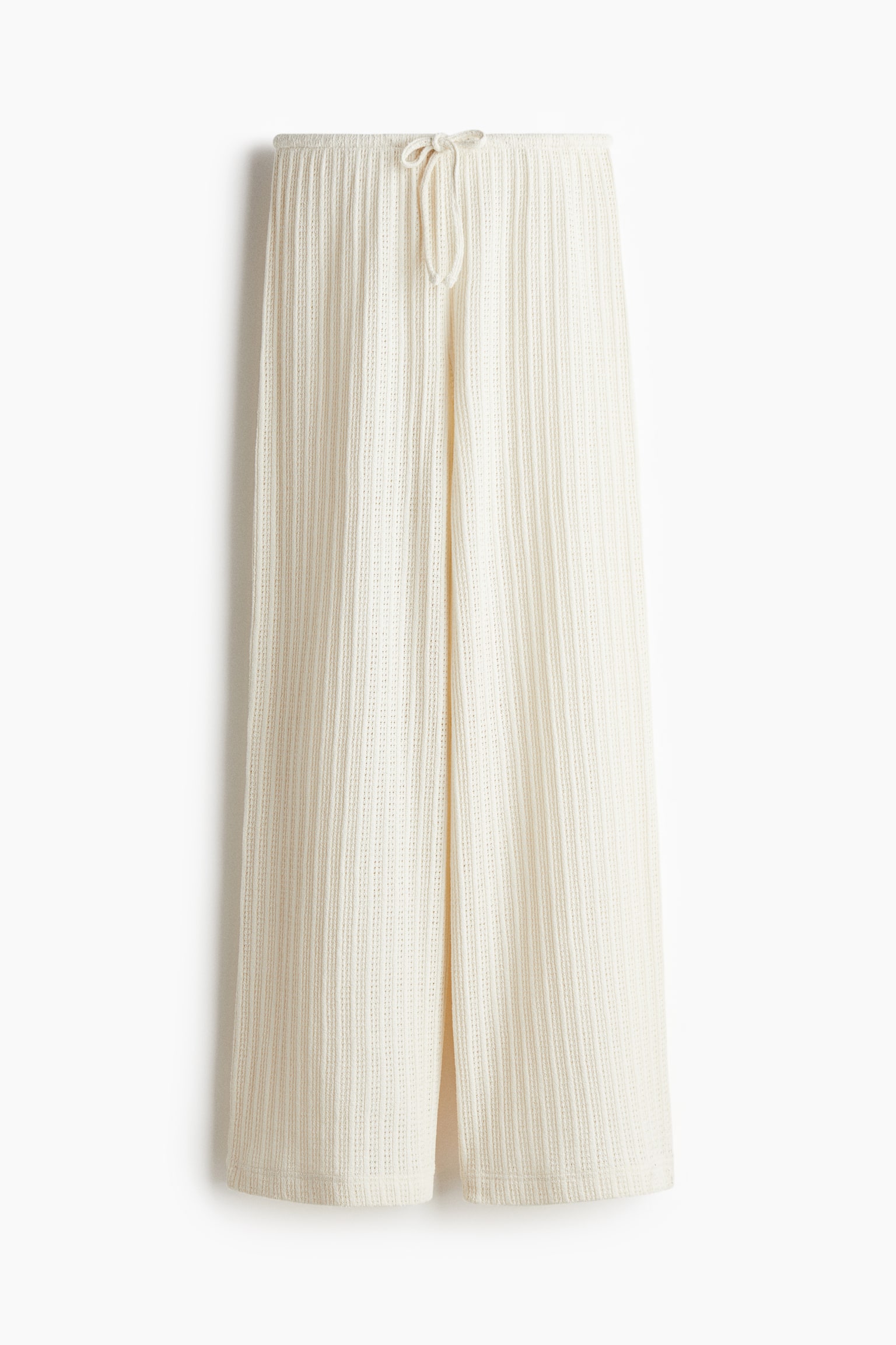 Женские брюки H&M Textured-Knit, цвет: Кремовый — фото 1