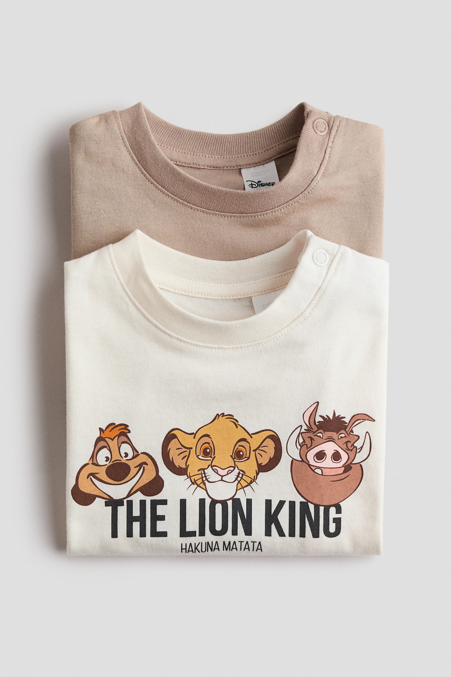 2-pack printed T-shirts - Beige/The Lion King/Light green/Mickey Mouse - 2