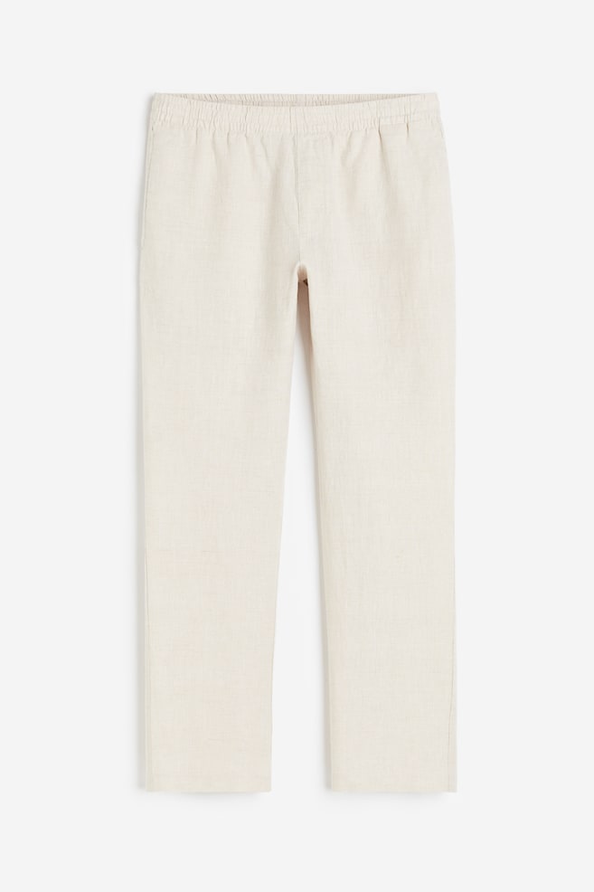 Pantalon en lin Regular Fit - Crème/Beige clair/Noir/Beige clair/dc/dc - 2