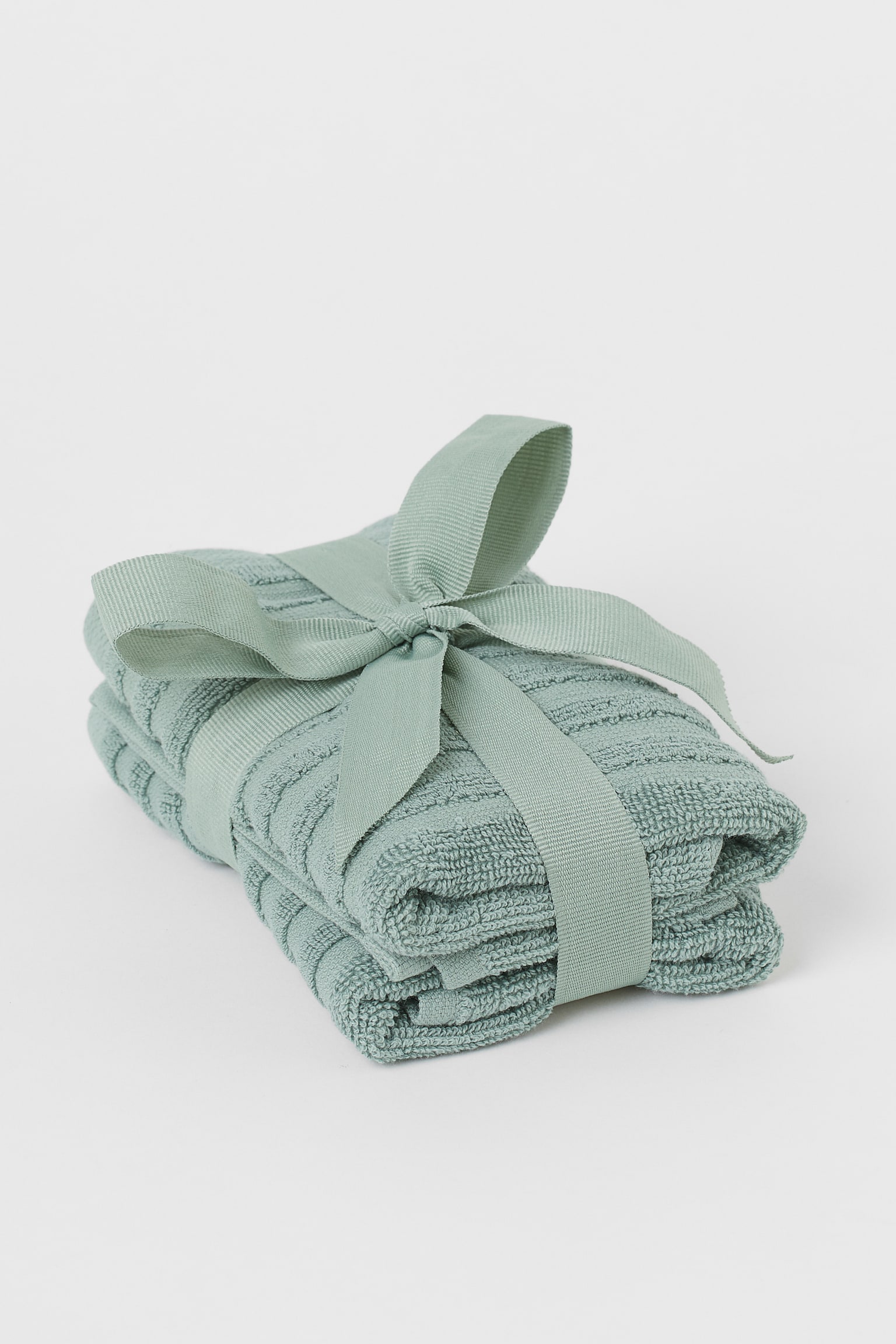 2-pack cotton guest towels - Sage green - 1