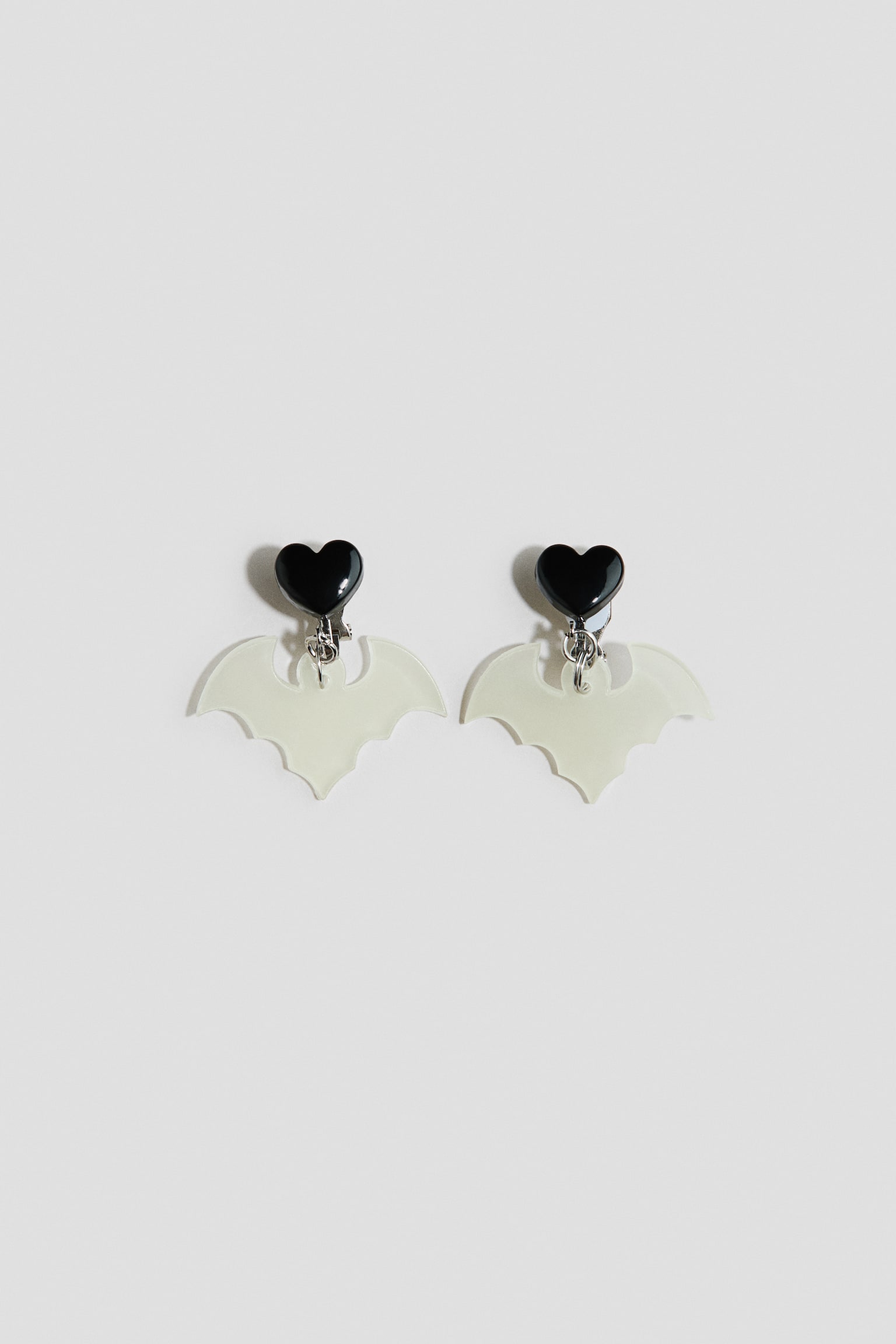 Pendant clip earrings - Білий/кажани - 1