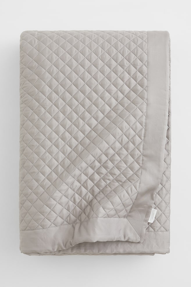 Quilted bedspread - Greige/White - 1