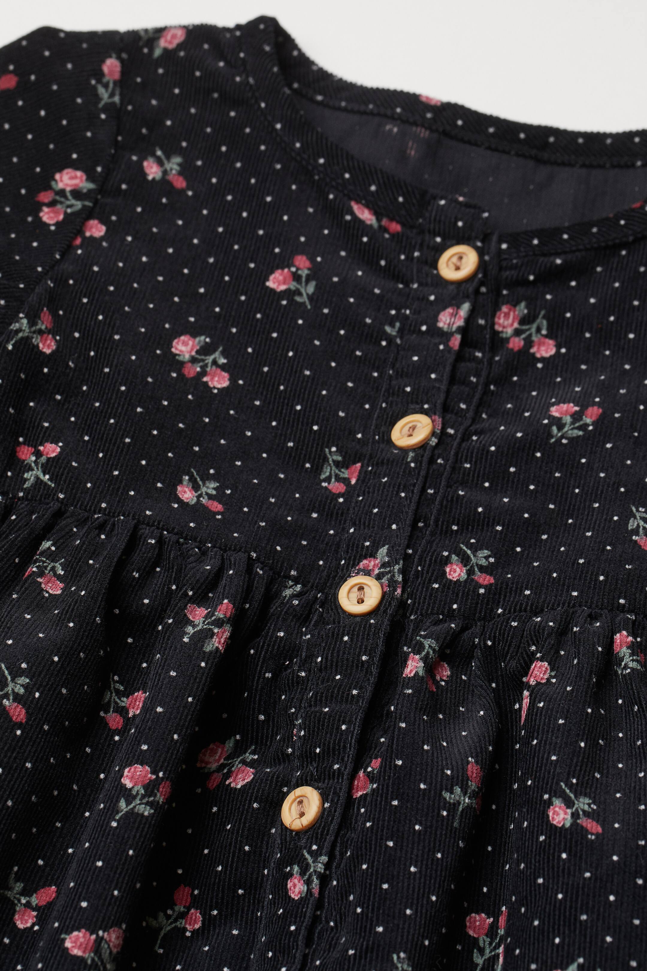 View larger image: Corduroy dress - Black/Floral - Kids | H&M HK 4