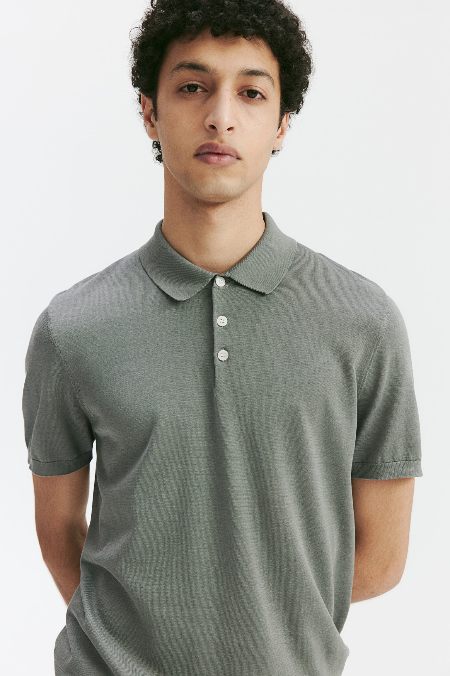 Slim Fit Silk-blend polo shirt - Dark grey/Navy blue/Cream/Black - 3