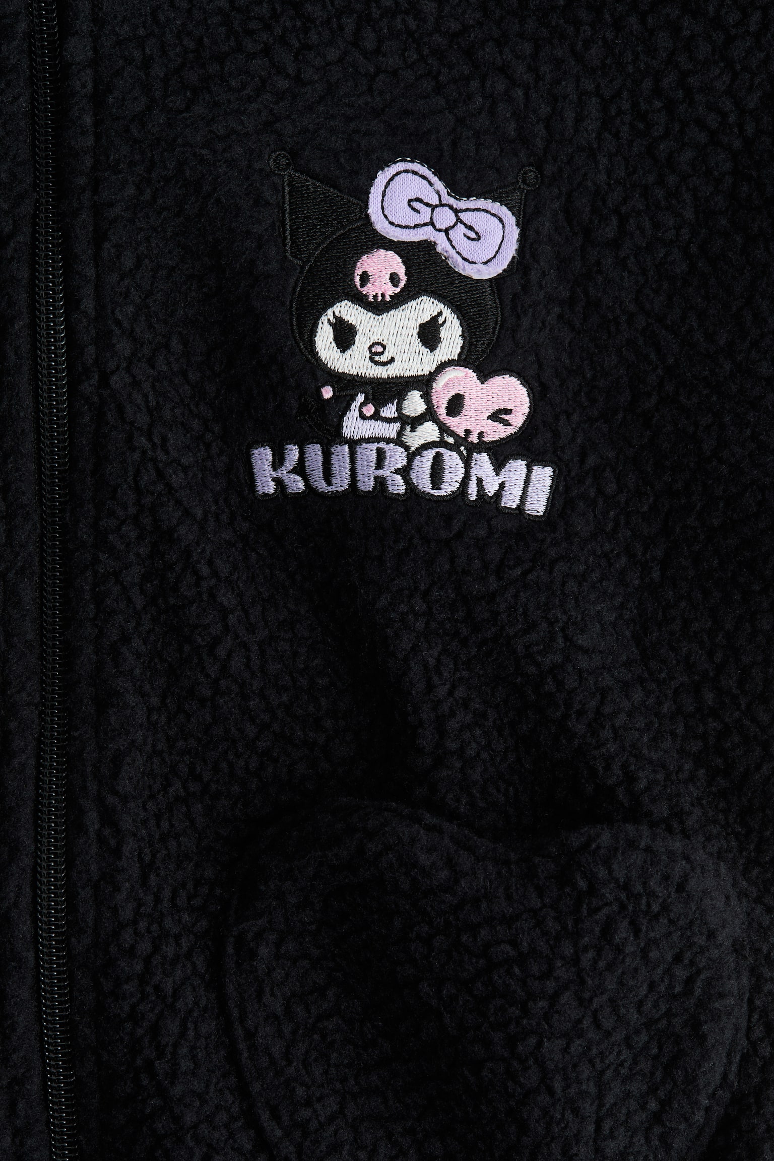 엠브로이더리 디테일 집업 후디 - 블랙/쿠로미/라이트 블루/시나모롤 - 2