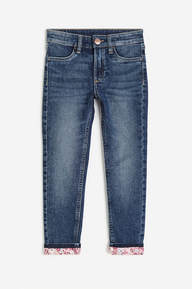 Skinny Fit Lined Jeans - Dunkles Denimblau/Helles Denimblau - 1