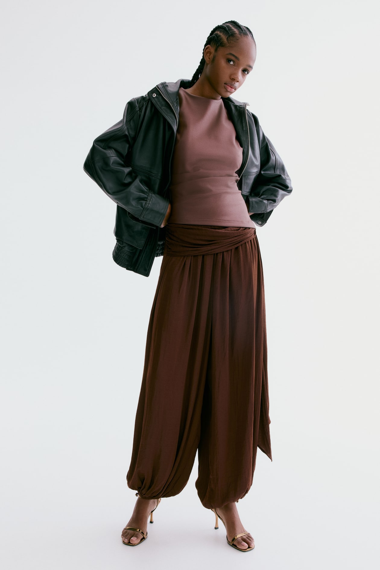 Draped-Panel Balloon-Leg Pants - image 3