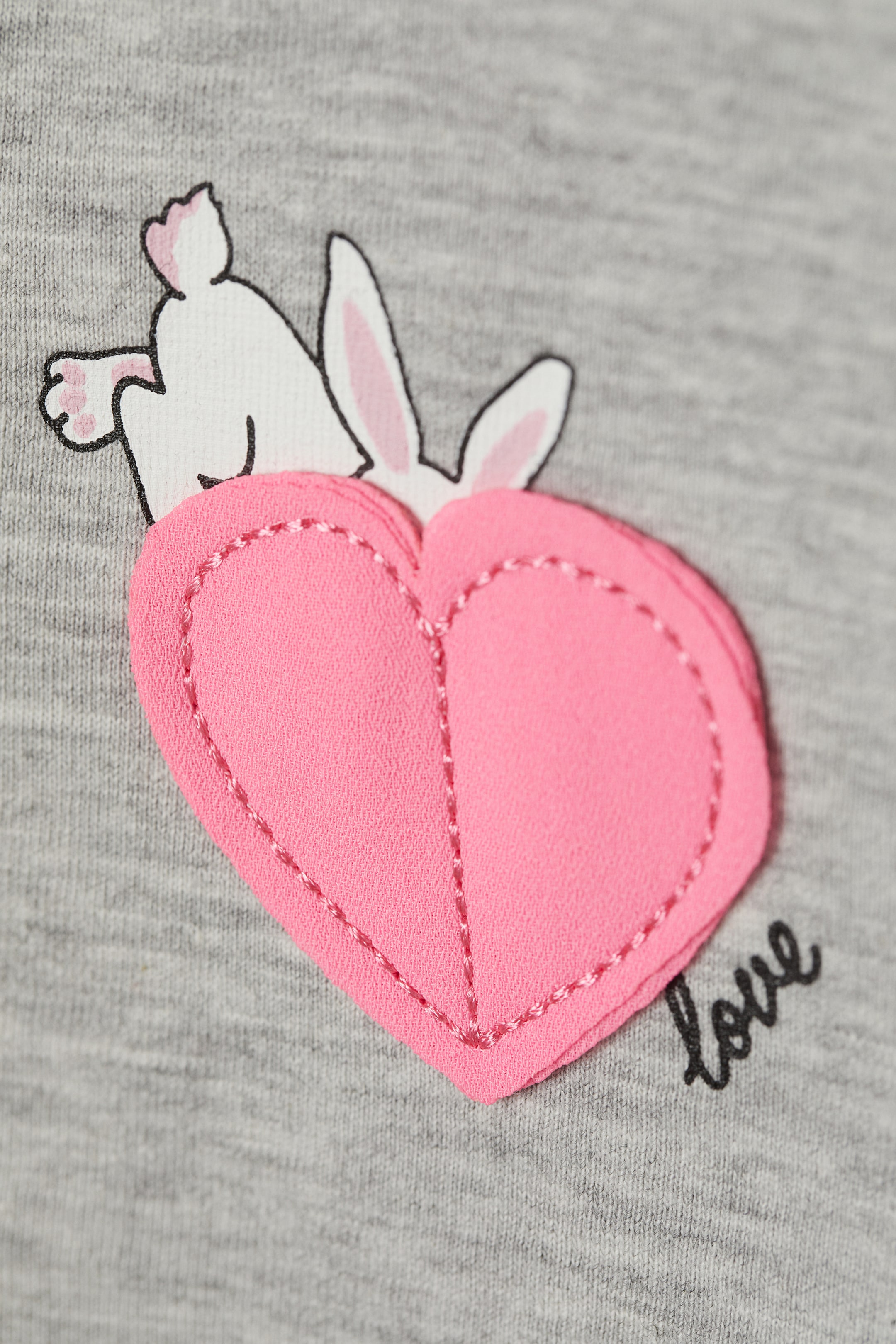 Größeres Bild ansehen: Jerseyshirt mit Motiv - Hellgraumeliert/Herzen - Kids | H&M DE 2