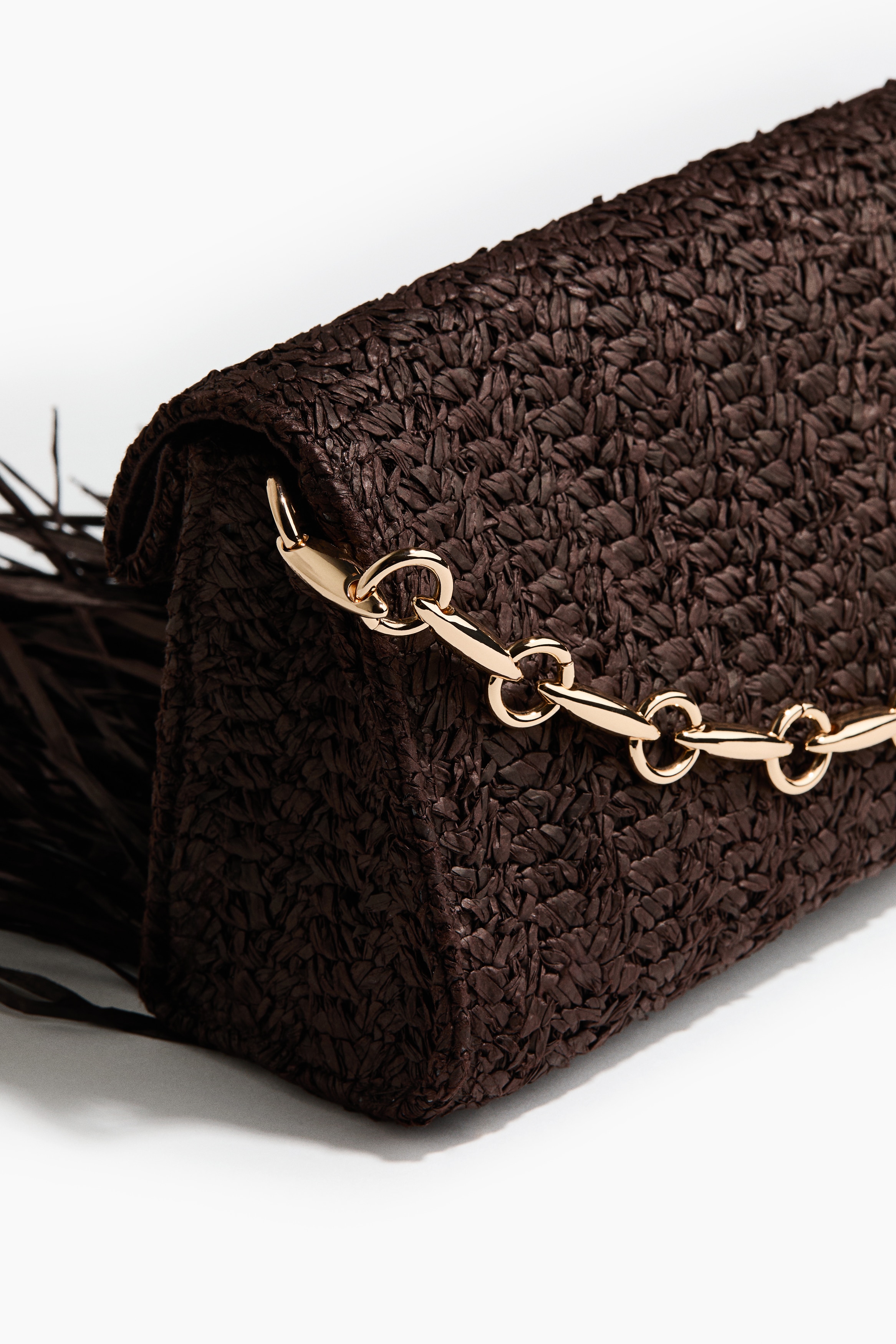 Straw Clutch Bag with Fringe by H&M