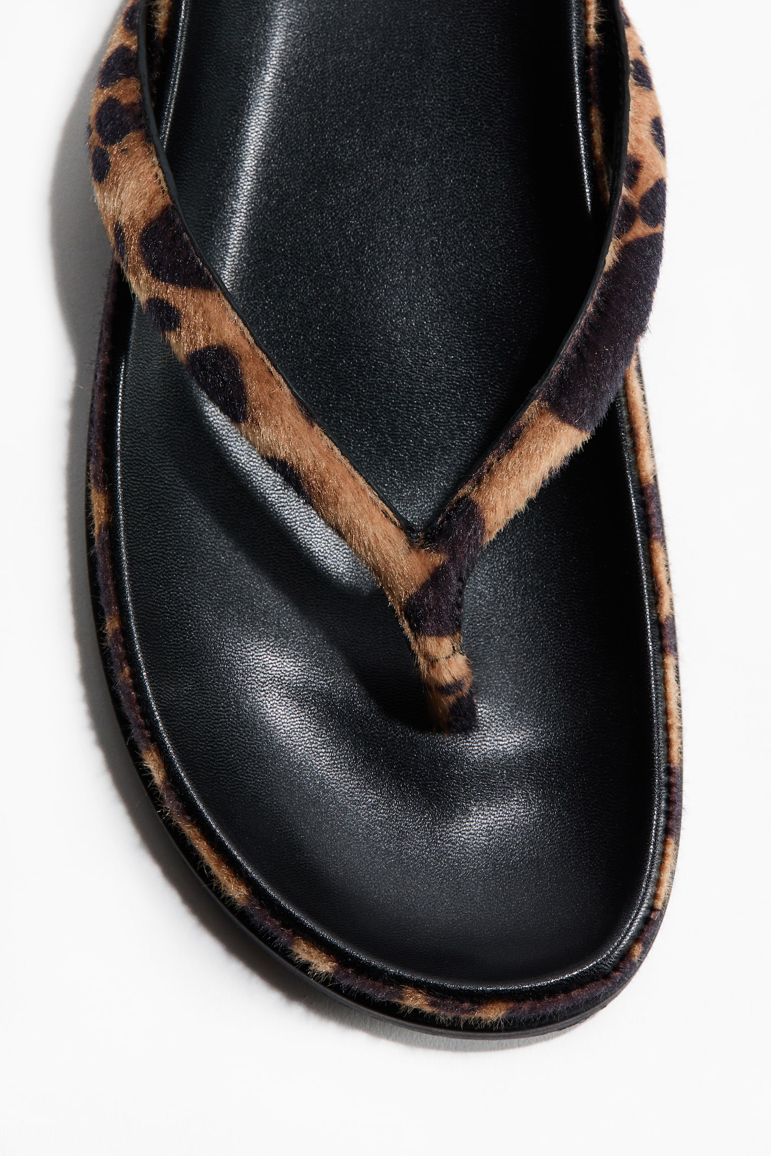 Footbed flip-flops - Beige/Leopard print/Mustard yellow/Black - 3