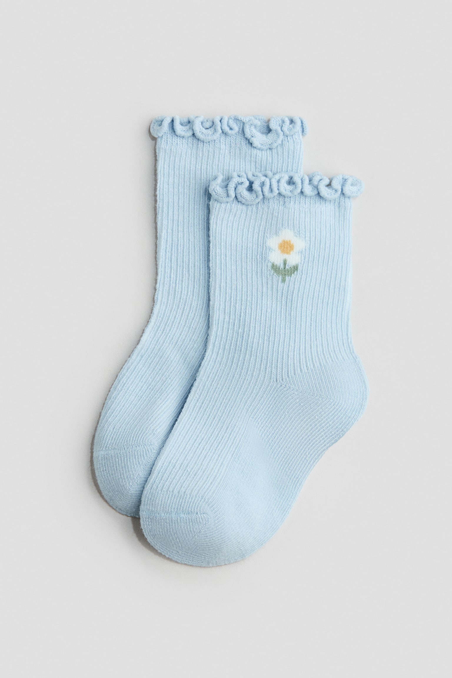 Lot de 4 paires de chaussettes à bord surjeté - Bleu clair/fraises/Rose clair/cœurs - 2