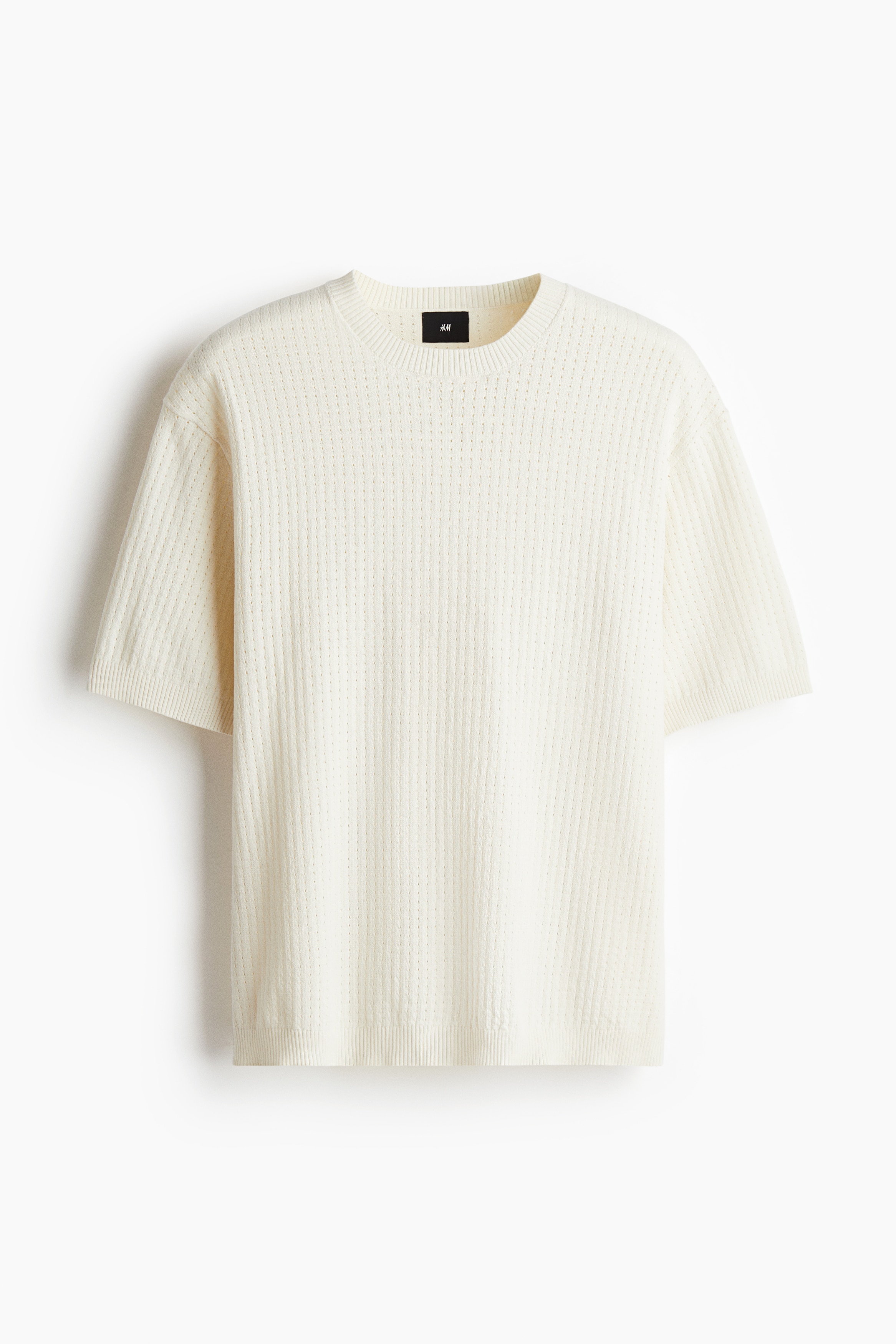 ルーズフィット ホールニットTシャツ - クリーム