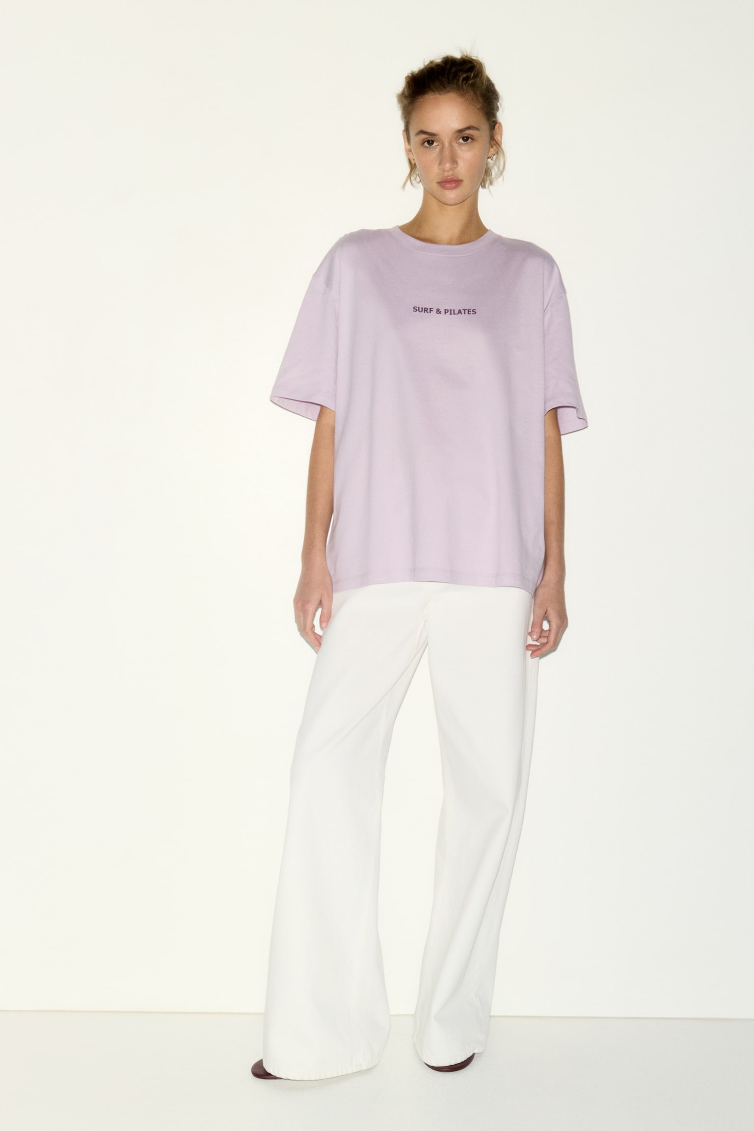 Женская футболка H&M Oversized T-Shirt, цвет: Светлый фиолетовый — фото 4