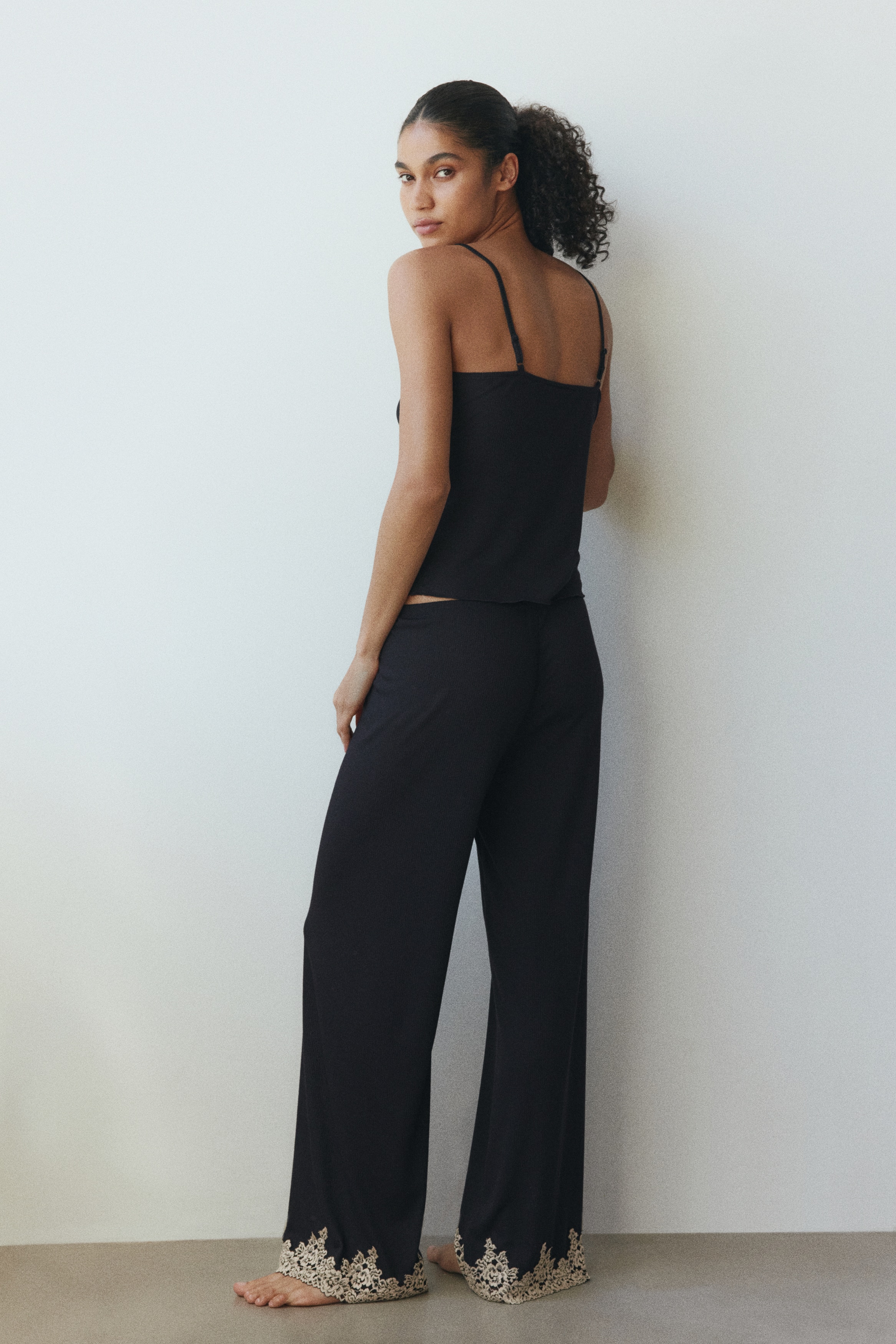 Lace-Trimmed Jersey Pajamas - thumbnail 5