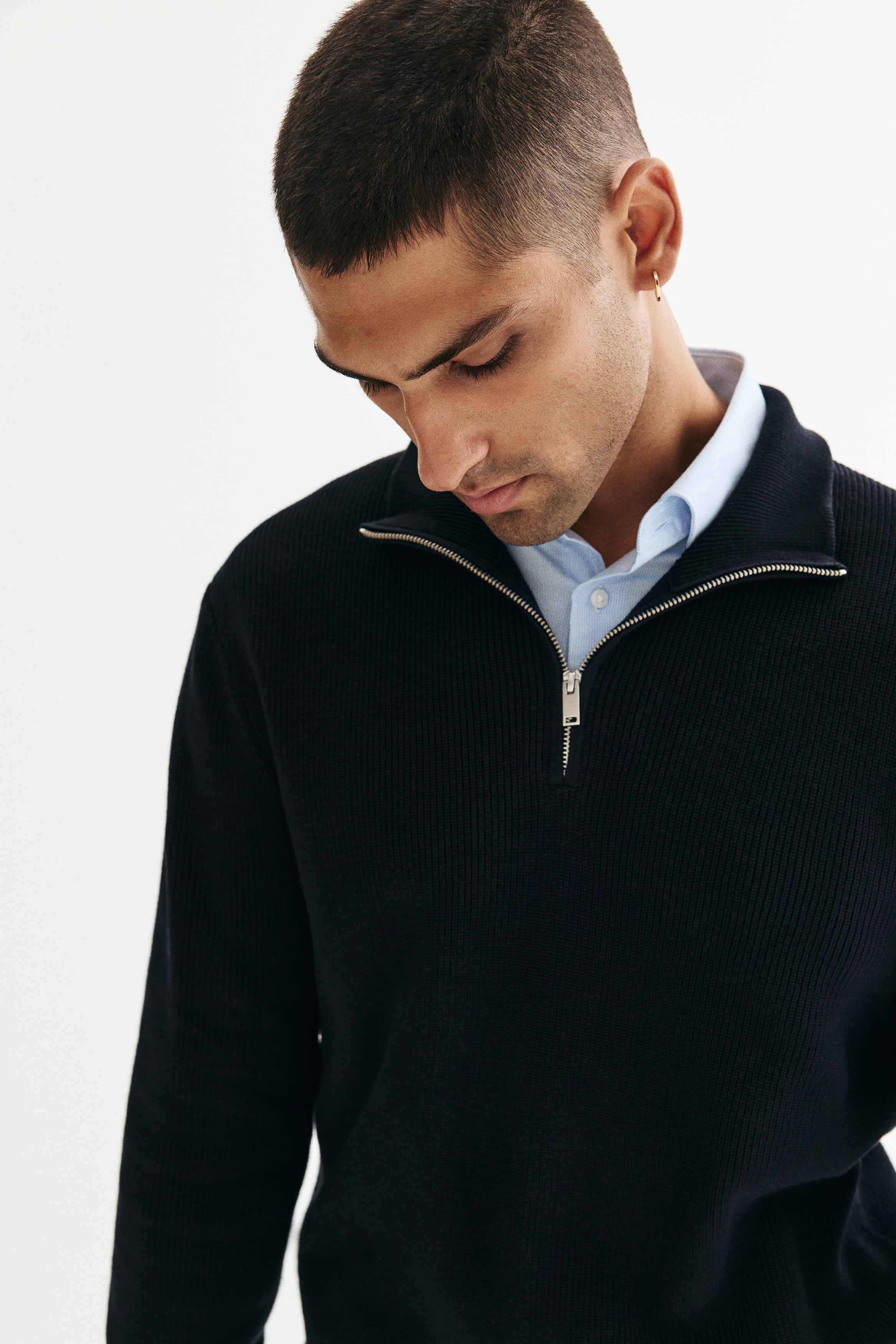 Regular Fit Zip-top jumper
