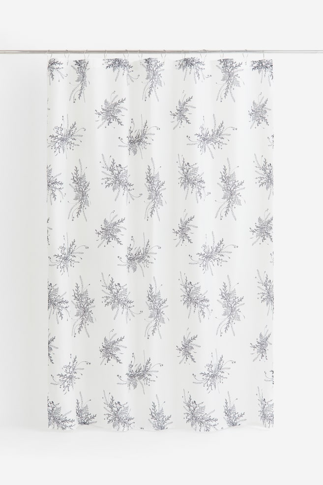 Tenda per doccia con stampa - Bianco/fiori - 2