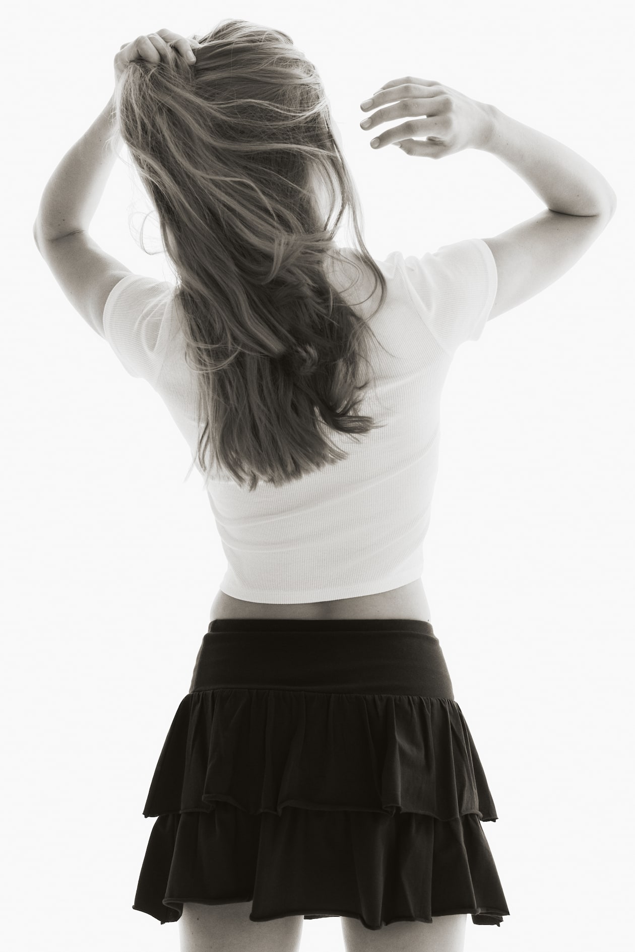 Tiered Jersey Mini Skirt