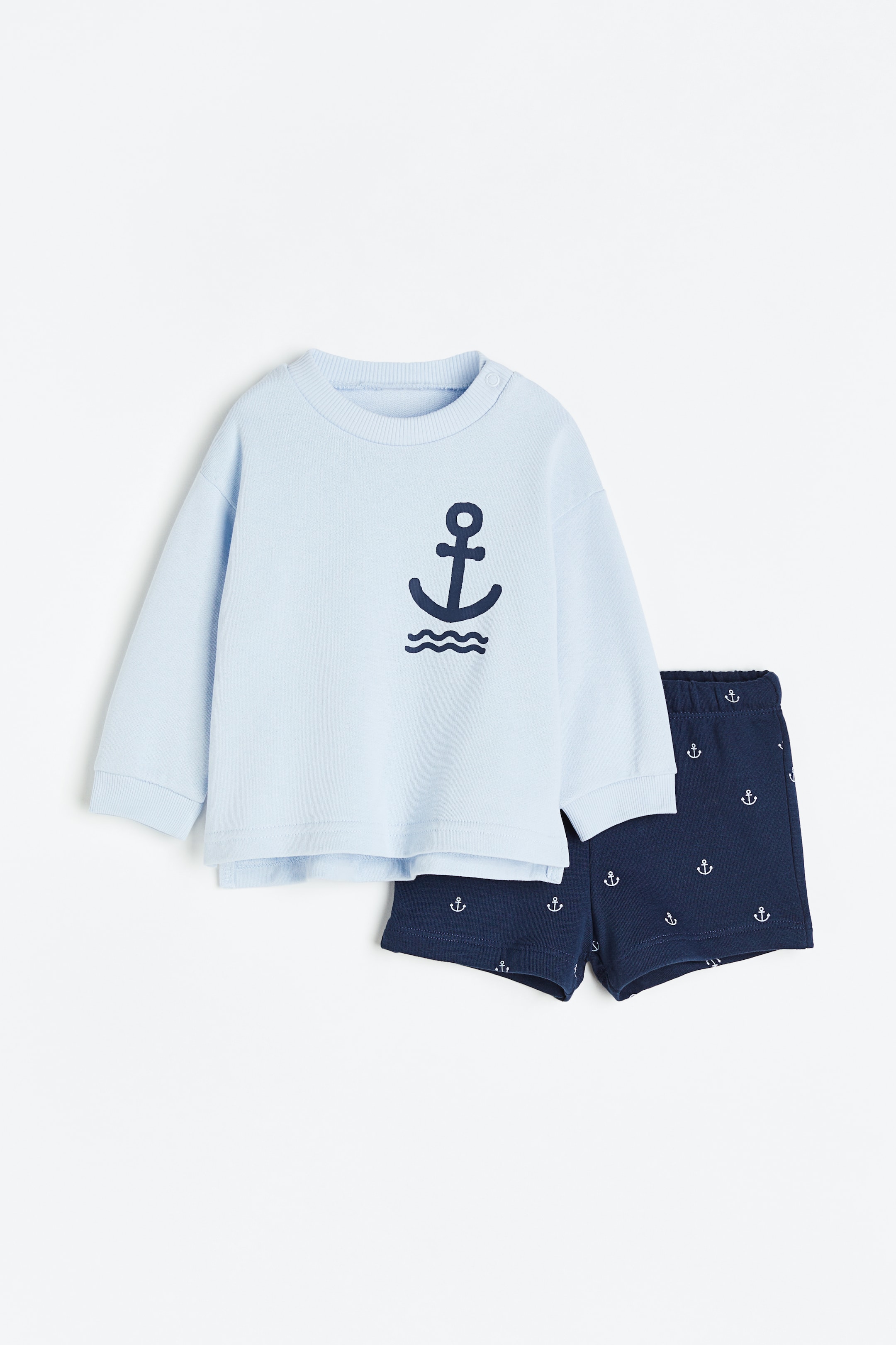 Se større billede: 2-delt sweatshirtsæt - Lyseblå/Anker - BØRN | H&M DK 1