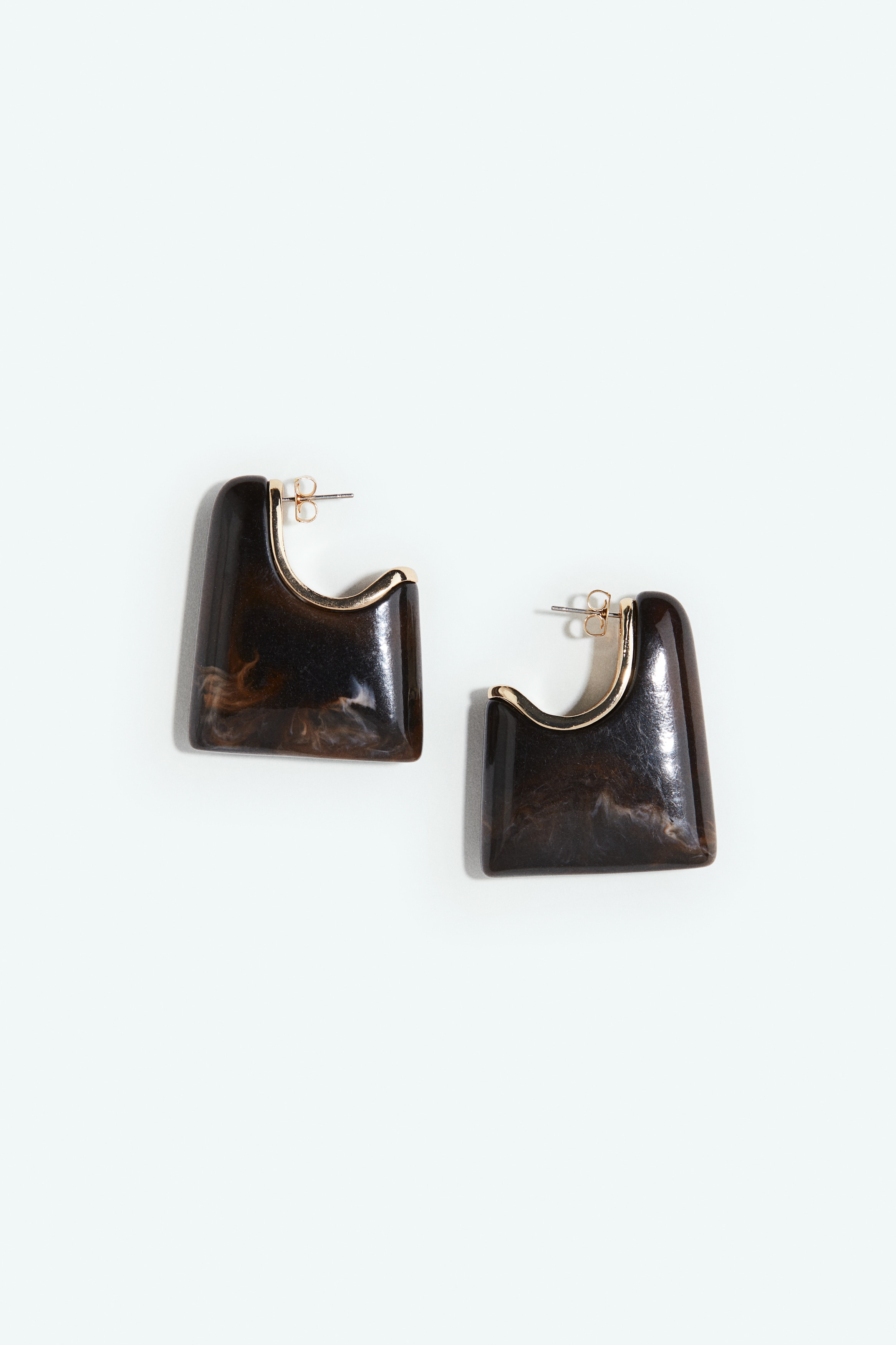 Aretes gruesos - Café oscuro/Jaspeado
