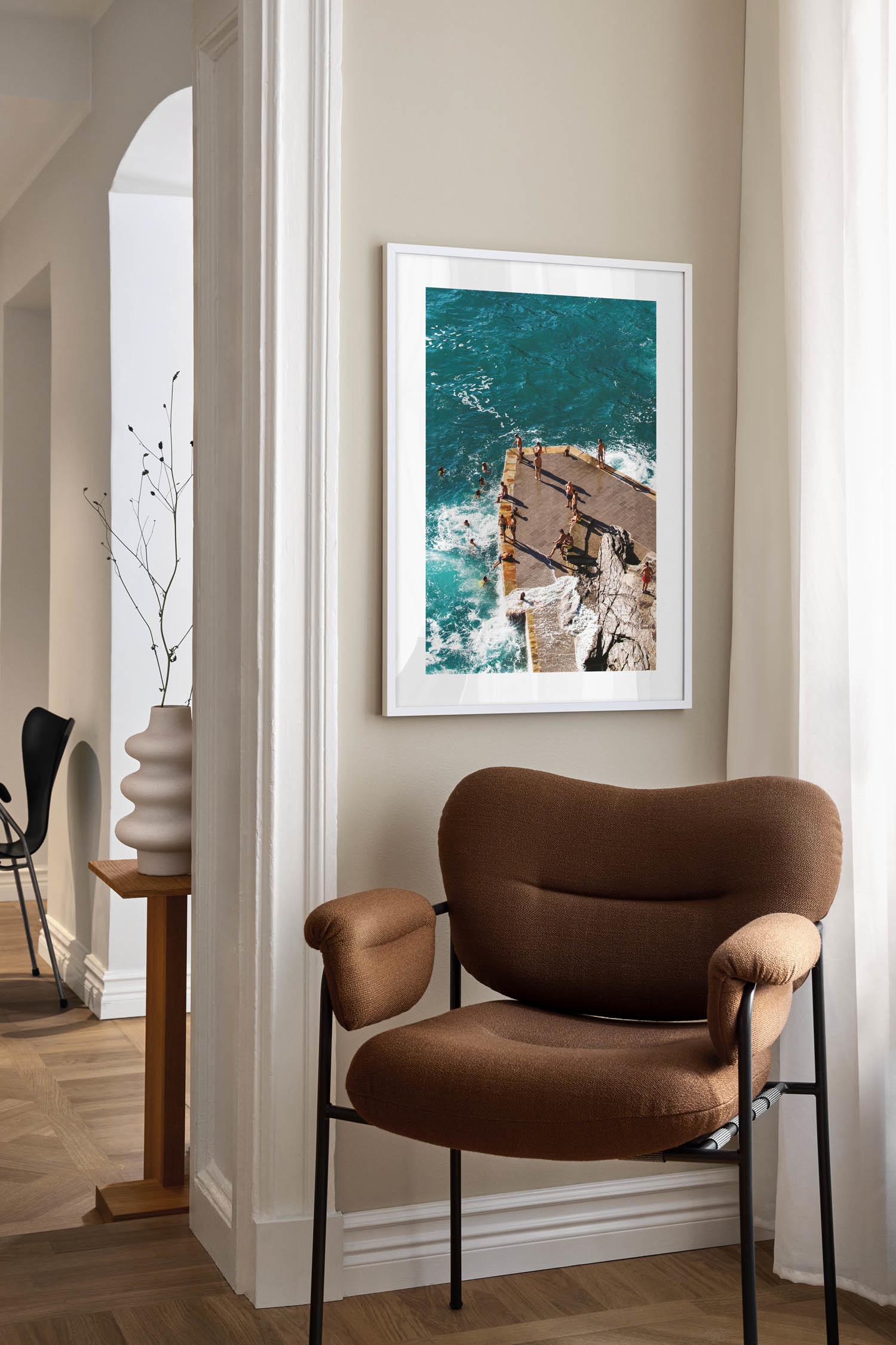 Rocky Ocean Pier Juliste - Sininen