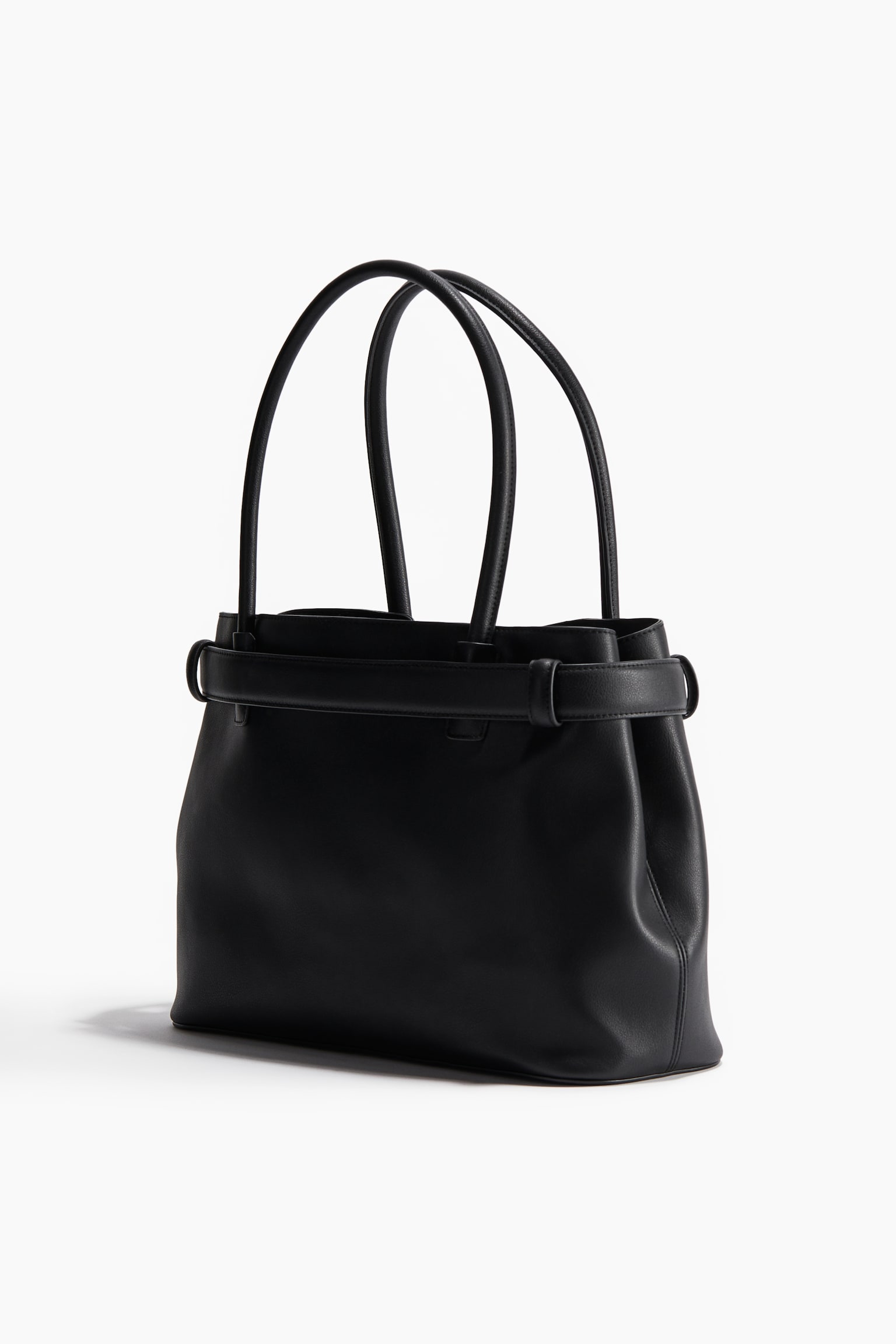 Strap-detail tote bag - Black - 3