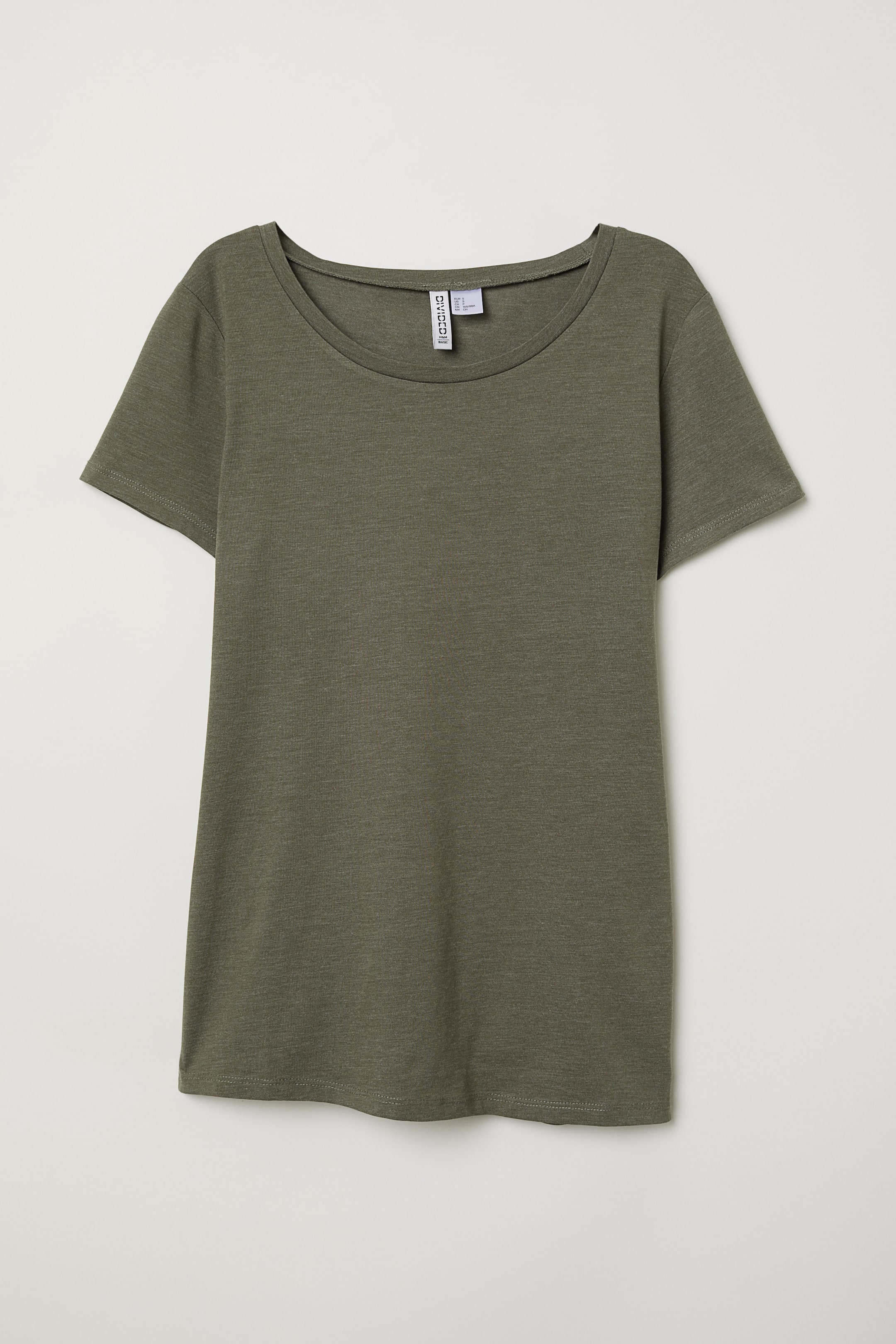 コットンTシャツ - ダークカーキグリーン - レディース | H&M JP