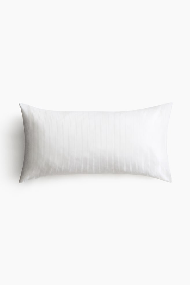Cotton Sateen Pillowcase - White/Beige - 1