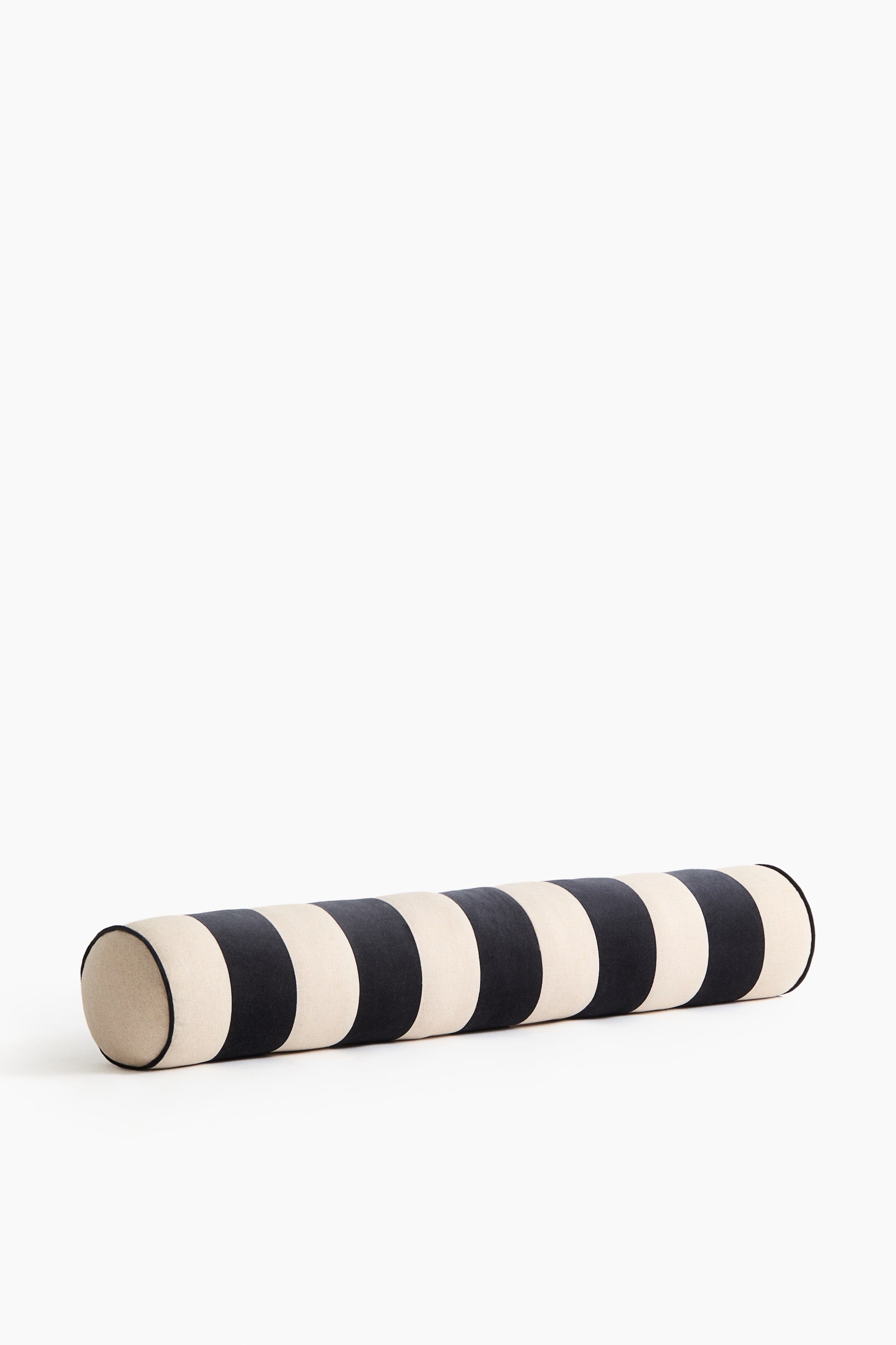 Zobacz większy obraz: Linen-blend bolster - Light beige/Black striped - HOME | H&M PL 1