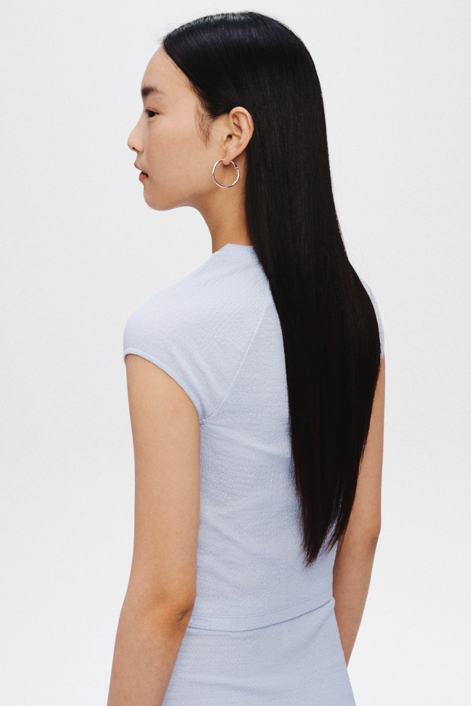 Textured jersey top - Light blue - 4