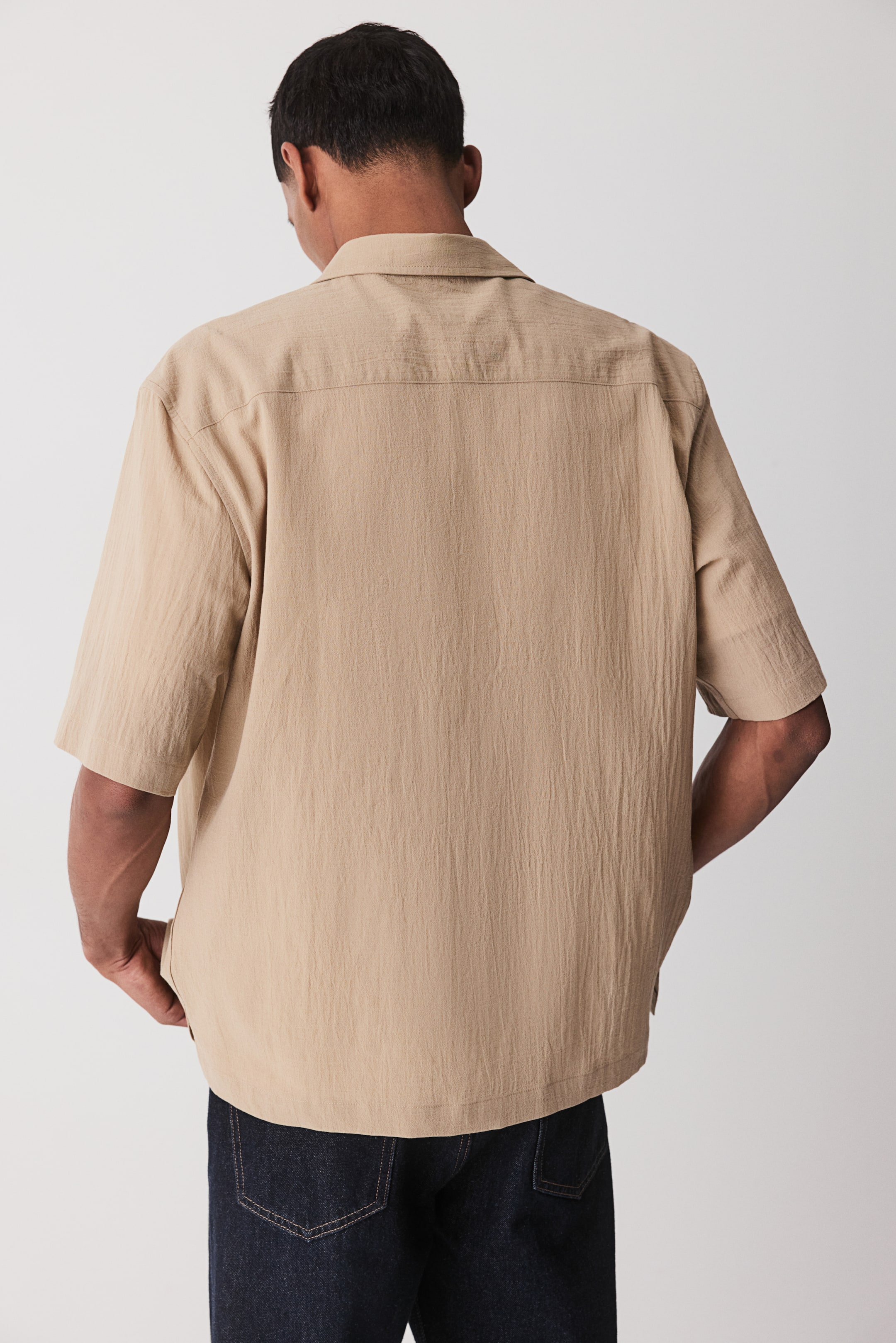 Regular-Fit Crinkled Short-Sleeved Shirt