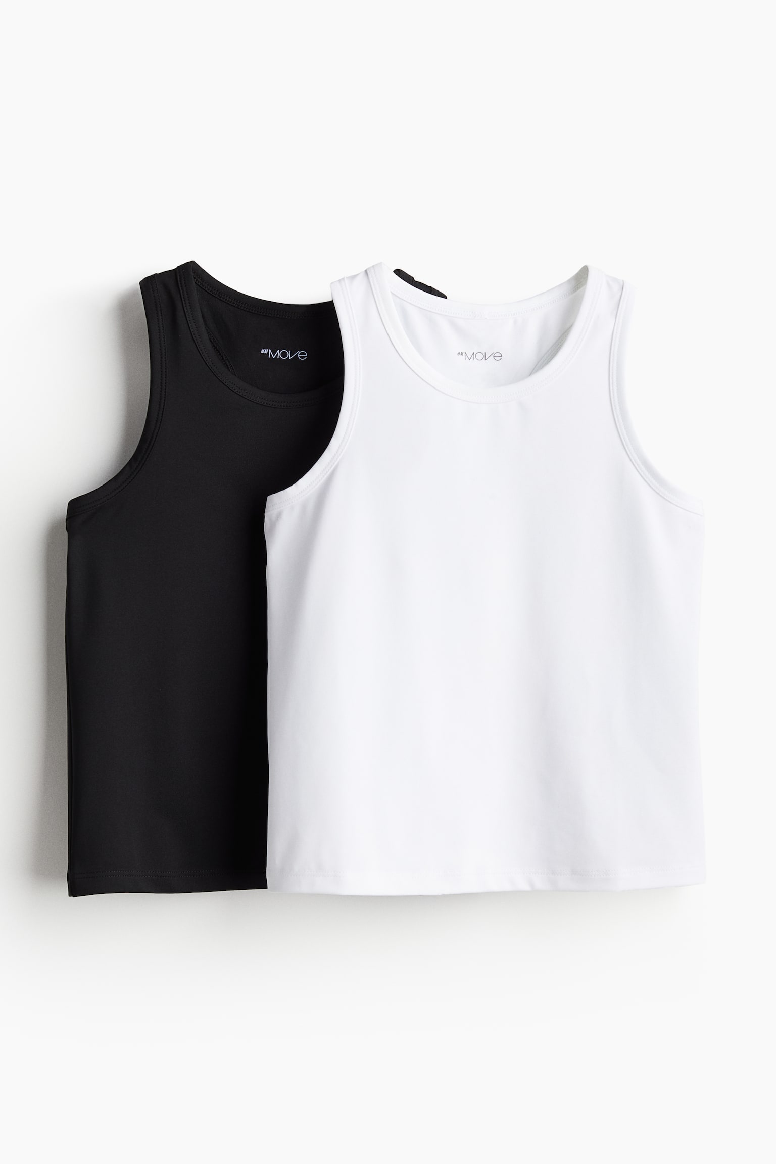 2-pack sports vest tops in DryMove™ - Black/White/Light purple/Black - 1