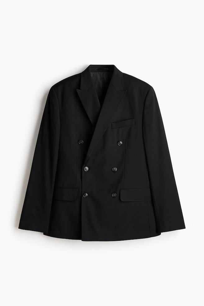 Veste Regular Fit à fermeture croisée - Noir/Vert kaki foncé/Noir - 1